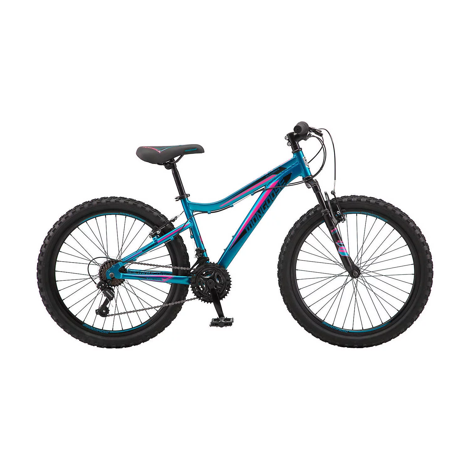 Mongoose 24 in. Mountain Bicycle, 21 Speed, Teal-Gender:Women