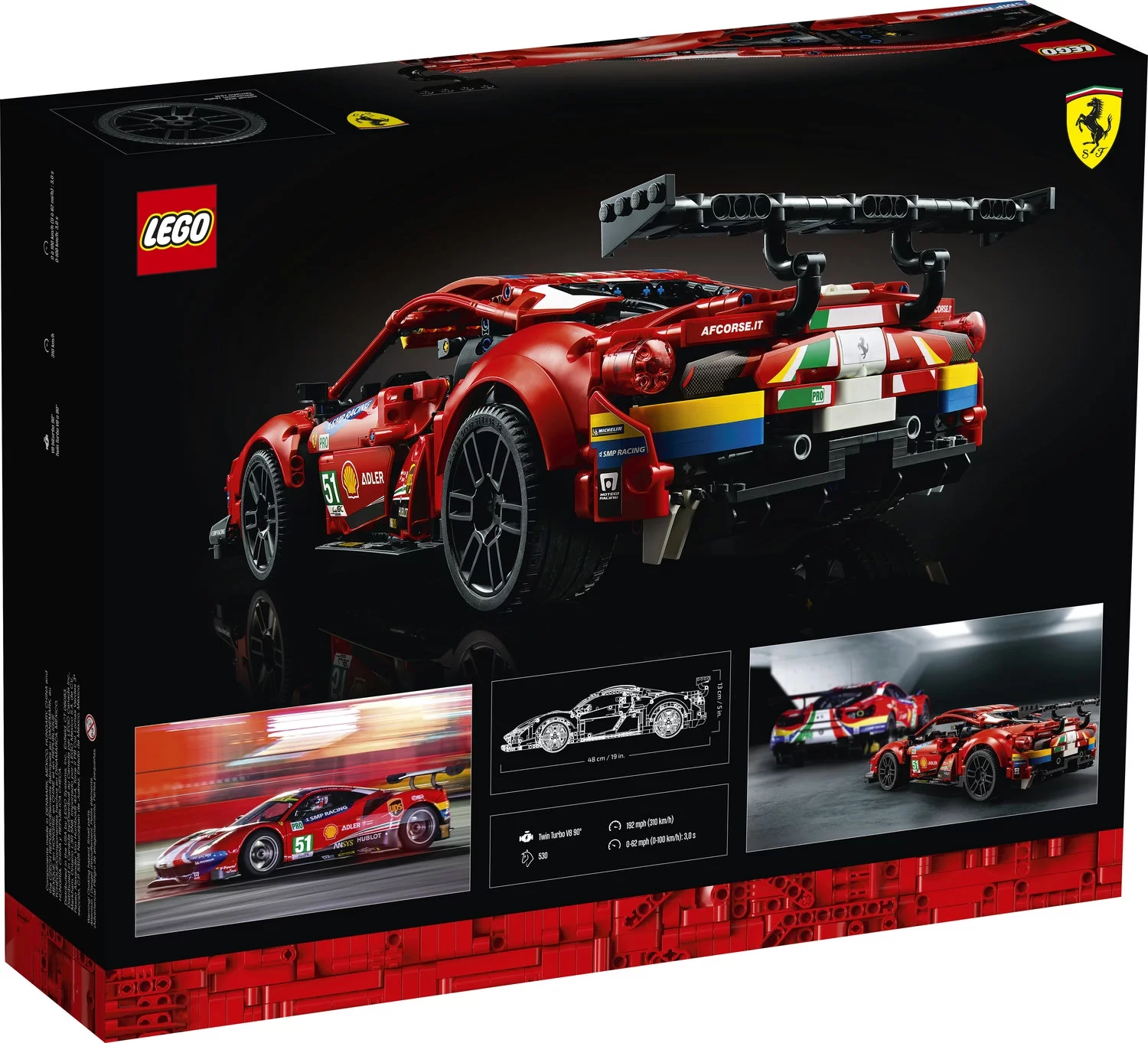 LEGO Technic Ferrari 488 GTE ??AF Corse #51?? 42125 Super Sports Car Exclusive Collectible Model Kit,  Collectors Set for Adults to Build