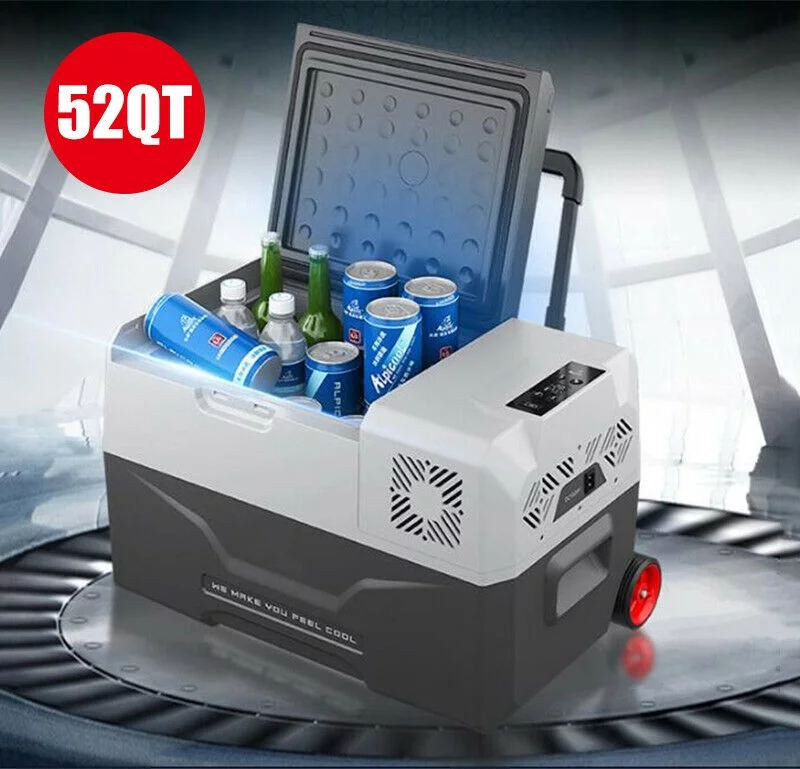 50L Portable Car Refrigerator 52 Quart Compact RV Fridge Mini Electric Freezer 12/24V DC & 110-240V AC Vehicle Truck Boat Cooler for Driving Travel Camping Fishing Outdoor -4??F-50??F