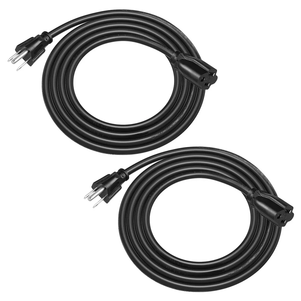 DEWENWILS 2 Pack 3FT Extension Cord for Indoor Use,16 AWG 3 Prong Extension Power Cable,ETL Listed,Black