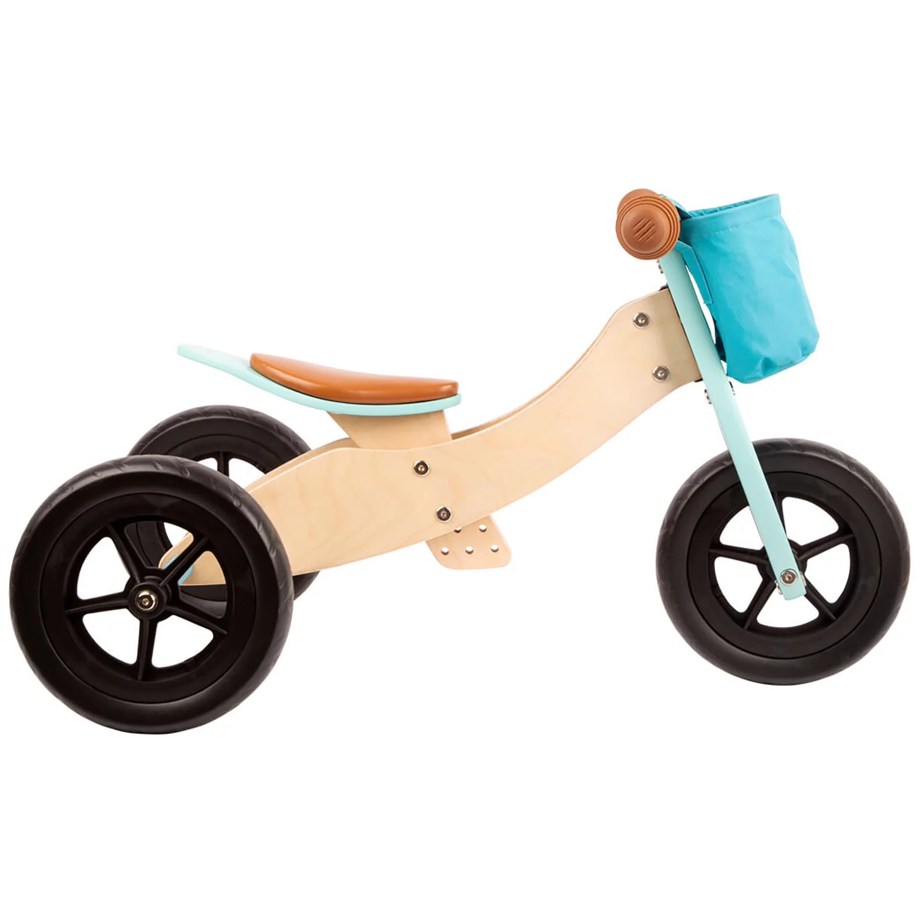 Small Foot Wooden Toys Training Balance Bike/Trike 2-in-1 Max Blue Designed for Children Ages 12+ Months