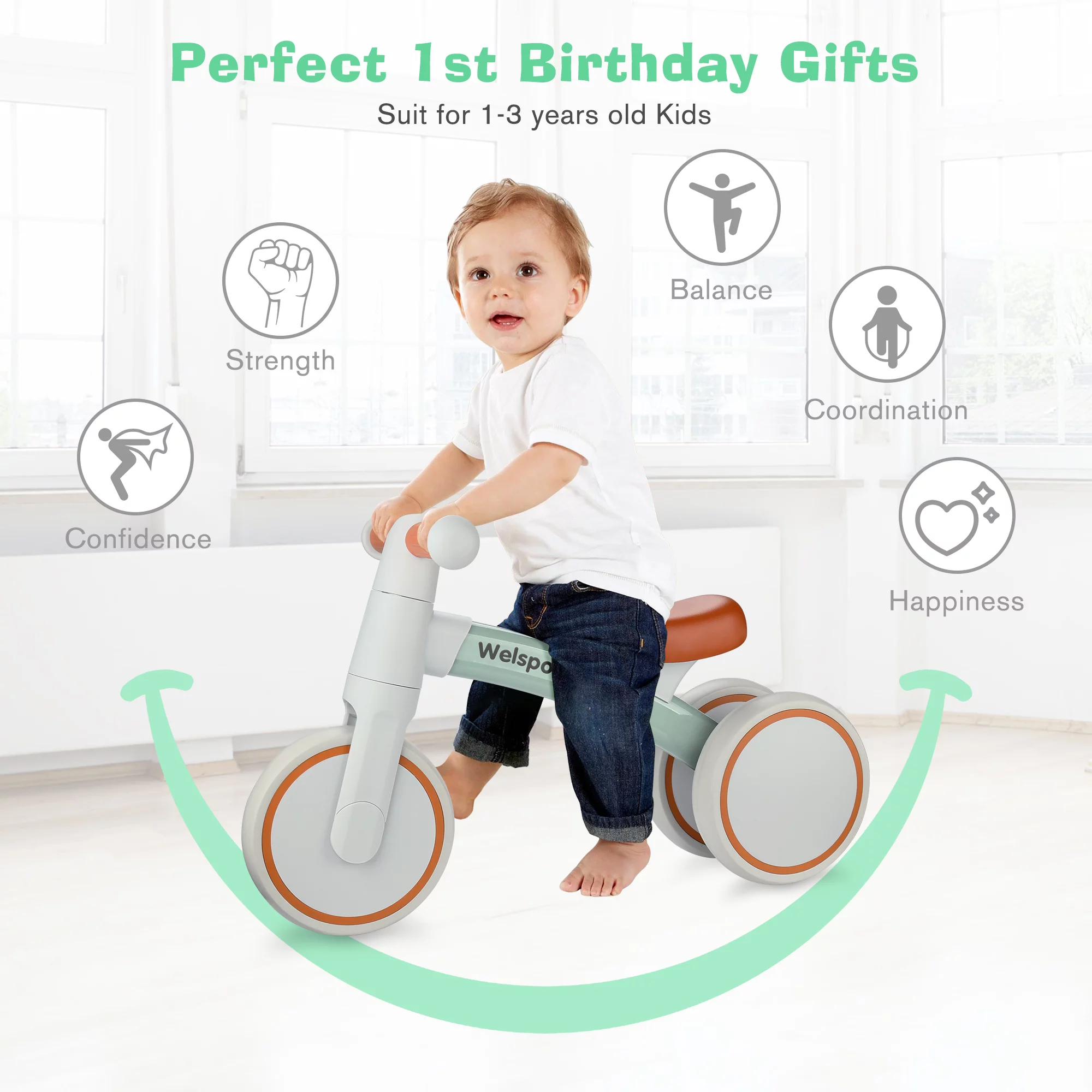 Baby Balance Bike, Mini Bike for Ages 10 Months to 3 Years, Infant Walker fo Boy and Girl First Birthday Gifts