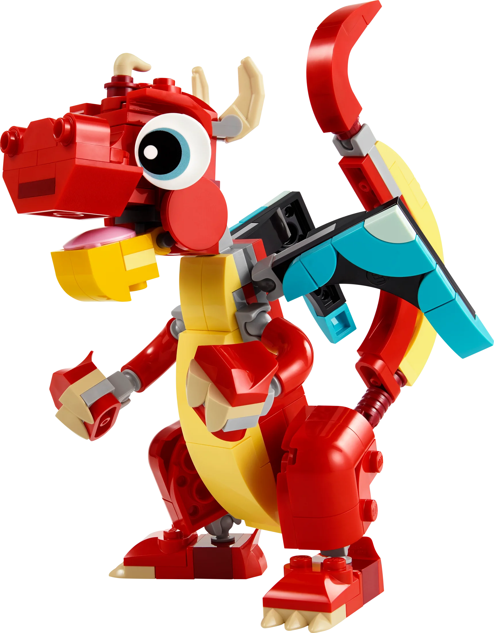 LEGO Creator 3 in 1 Red Dragon Toy, Transforms from Dragon Toy to Fish Toy to Phoenix Toy, Gift Idea for Boys and Girls Ages 6 and Up, Animal Toy Set for Kids, 31145