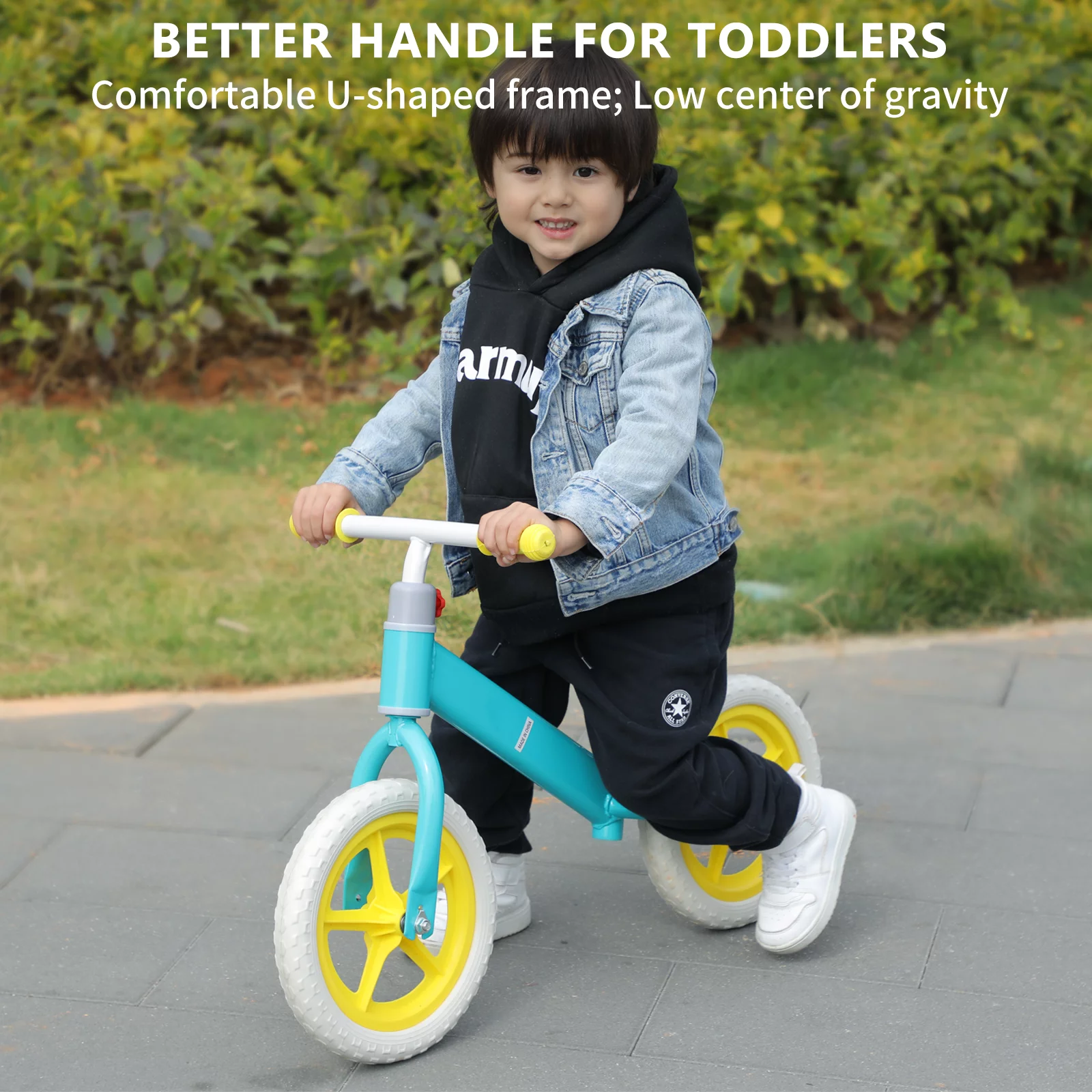 CLEARANCE! 11inch Kids Balance Bike Adjustable Height Carbon Steel & PE Tires for 2-6 Years