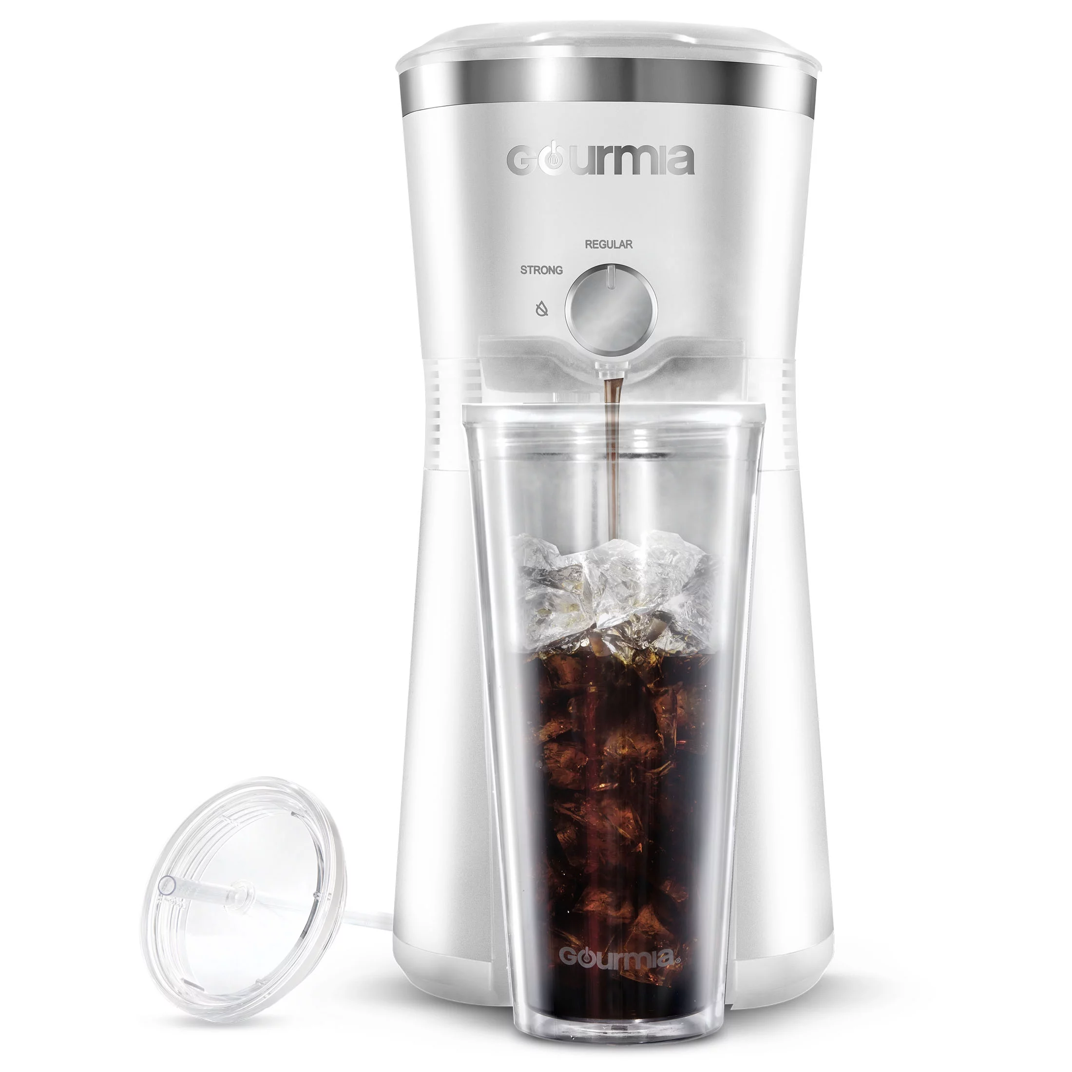 Gourmia Iced Coffee Maker with 25 fl oz. Reusable Tumbler, Black