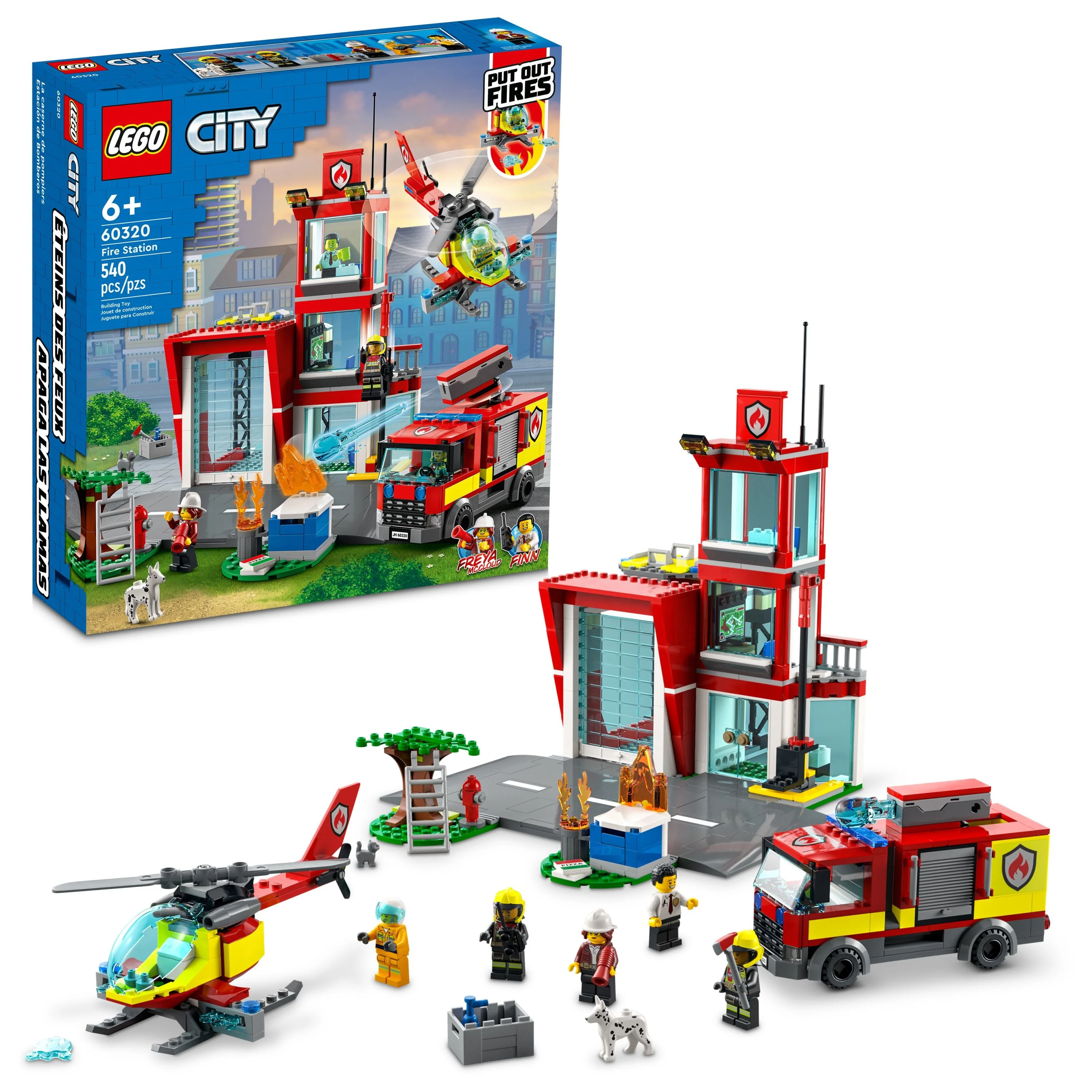 LEGO City Fire Station Set 60320 with Garage, Helicopter & Fire Engine Toys plus Firefighter Minifigures, Emergency Vehicles Playset, Gifts for Kids Age 6 Plus