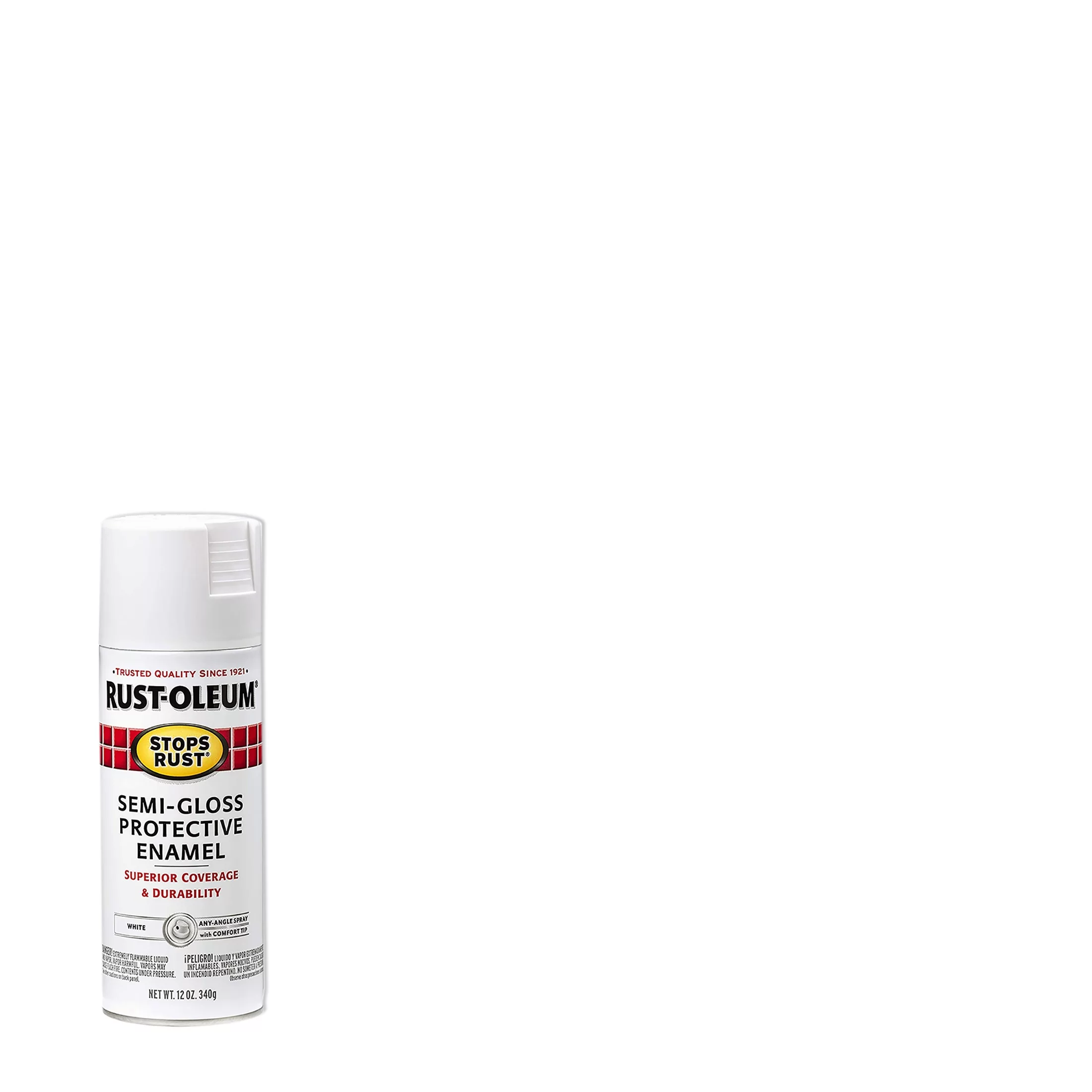 White, Rust-Oleum Stops Rust Semi-Gloss Protective Enamel Spray Paint-7797830, 12 oz