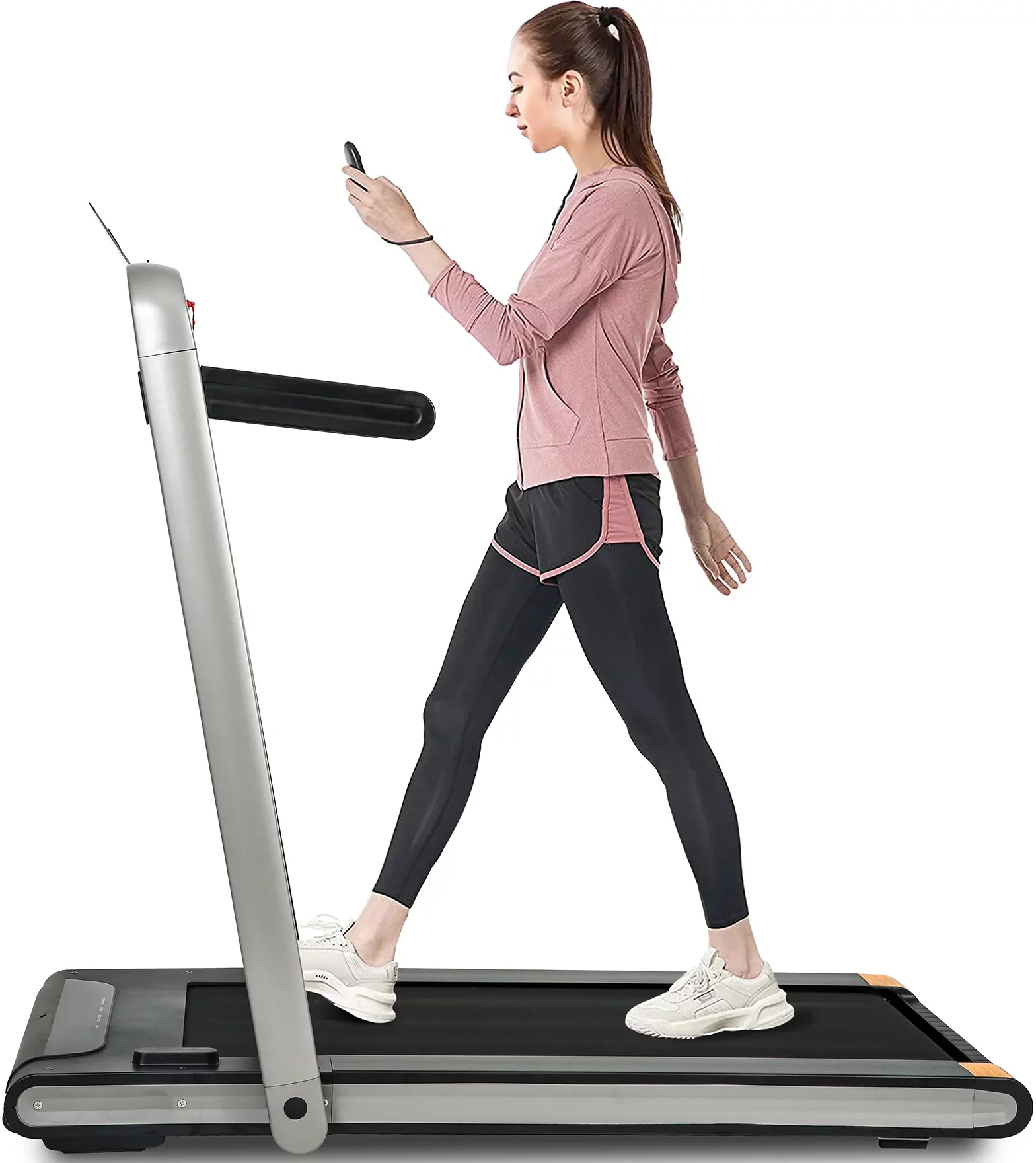 LONGGLE Folding Treadmill with Remote & Screen, 2.5 HP Treadmill for Home, 220 lbs