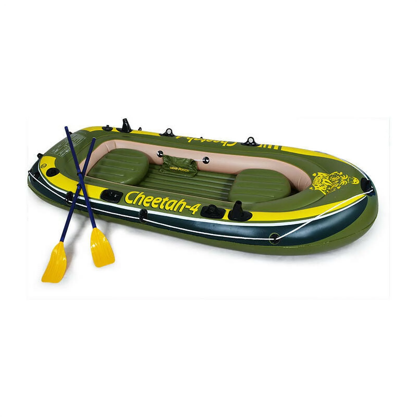 CHEETAH 3 Person Inflatable Boat Raft Set with Oars & Air Pump