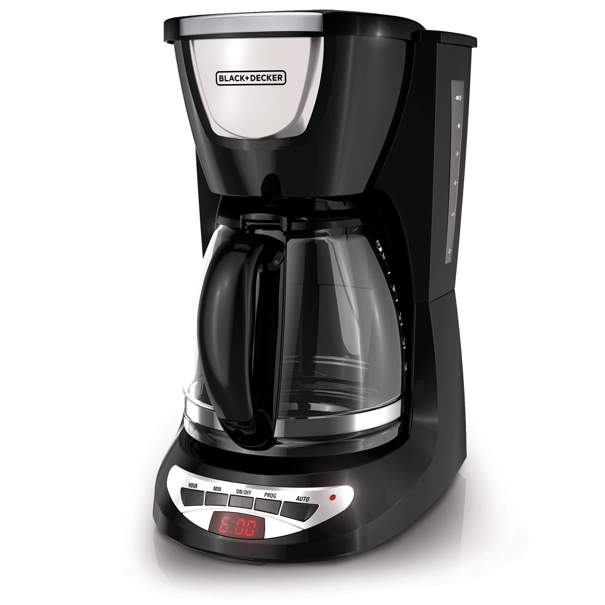 Black & Decker 12 Cup Programmable Black & Stainless Steel Coffee Maker with Glass Carafe