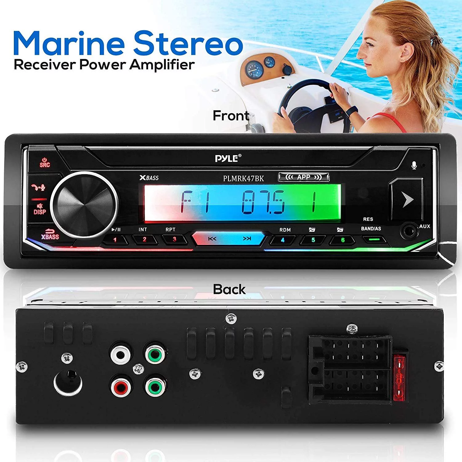 Pyle 300 W Bluetooth Marine Stereo Receiver & Speaker Kit w/ Remote Control