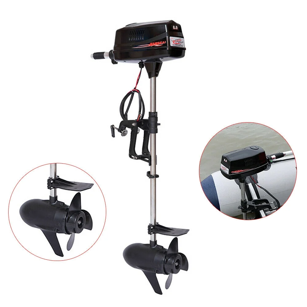 Outboard Motor Boat Engine 8HP 2200W 48V Electric Brushless Motor Inflatable Fishing Boat Engine Outboard Trolling Motor 3000RPM Manipulation Mode Tiller Control