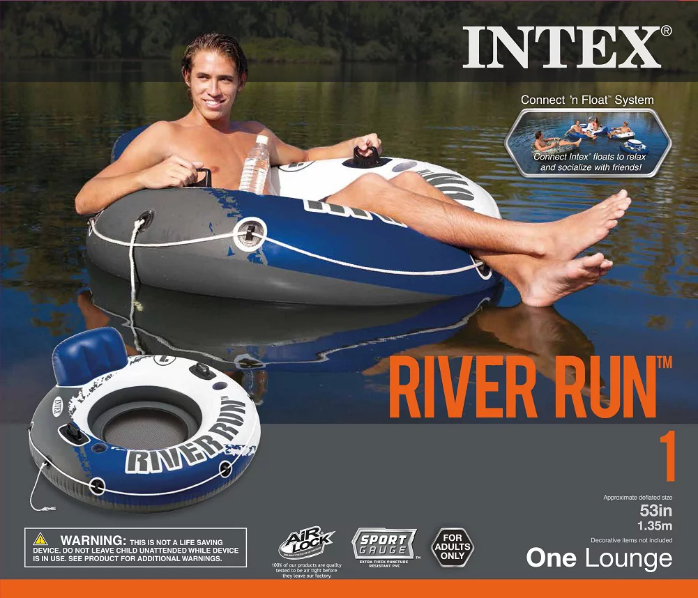 12) INTEX River Run I Inflatable Floating Raft Tubes