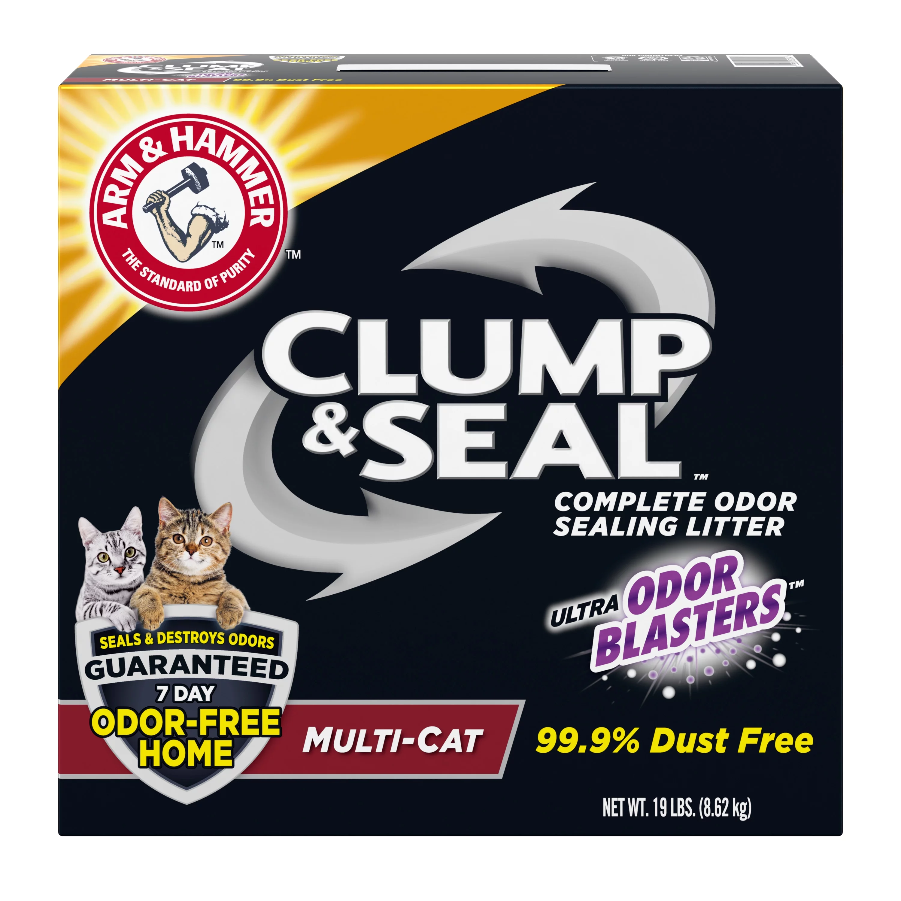 Arm & Hammer Clump & Seal Cat Litter, Multi-Cat Odor Sealing Clay Clumping Cat Litter, 28 lbs