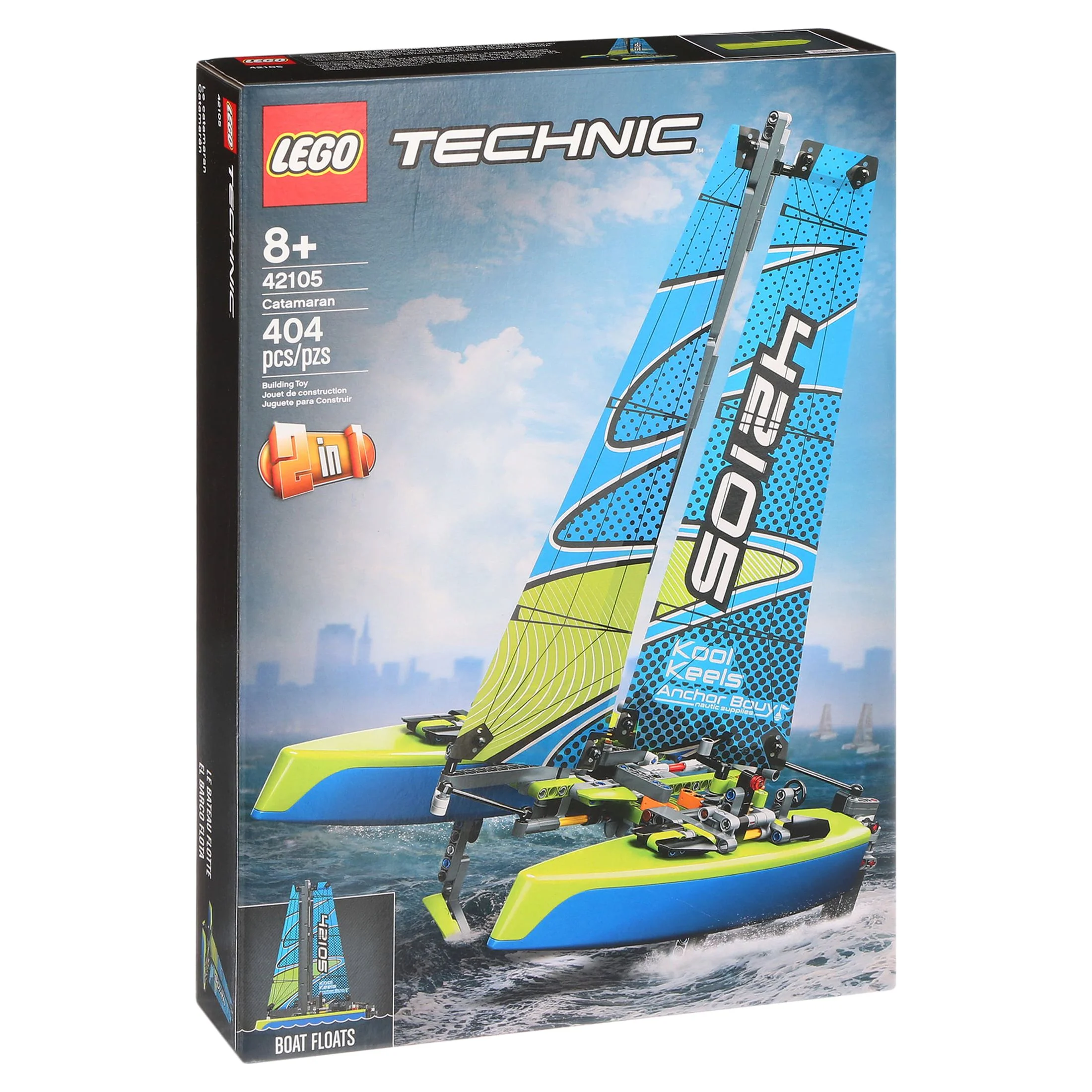 LEGO Technic Catamaran 42105 Model Sailboat Building Kit (404 pieces)