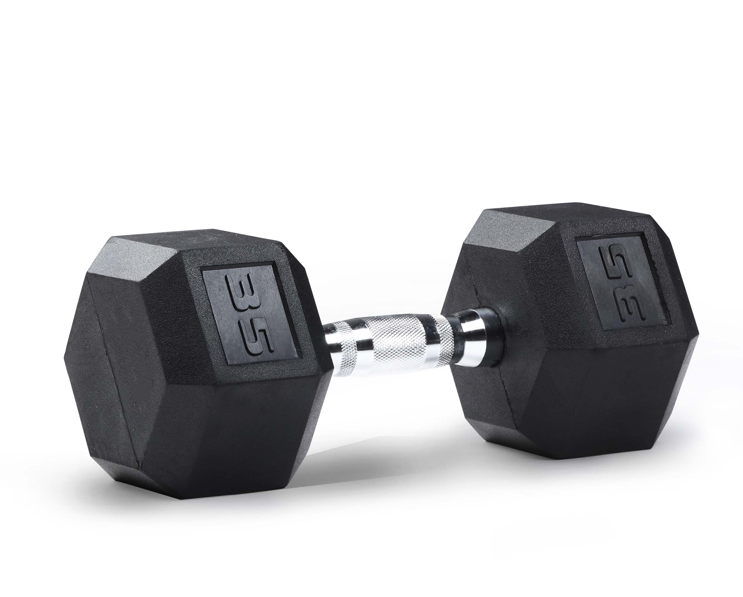 PRCTZ, 35lb Rubber Encased Hex Dumbbell, Single