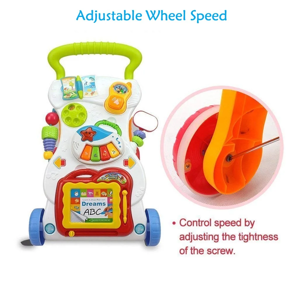 Funsmile Baby Push Walker Sit to Stand Toddler Learning Walker Walking Toys for 6 9 12 18 24 Months