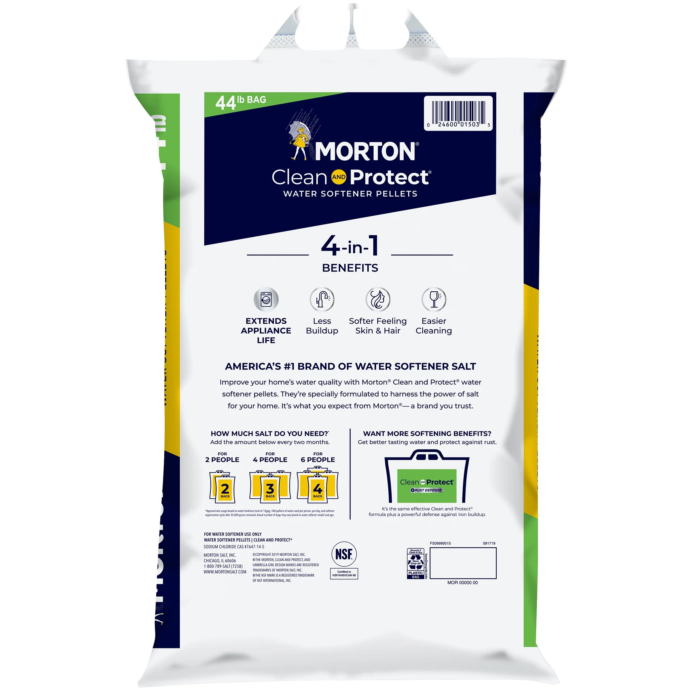 Morton Clean and Protect Water Softener Pellets 44 lb Bag