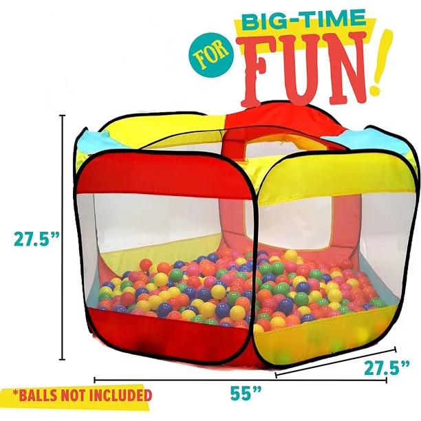 Artrylin Ball Pit Play Tent for Kids – 6-Sided Ball Pit for Kids Toddlers and Baby – Fill with Plastic Balls or Use as an Indoor / Outdoor Children Playhouse Tent