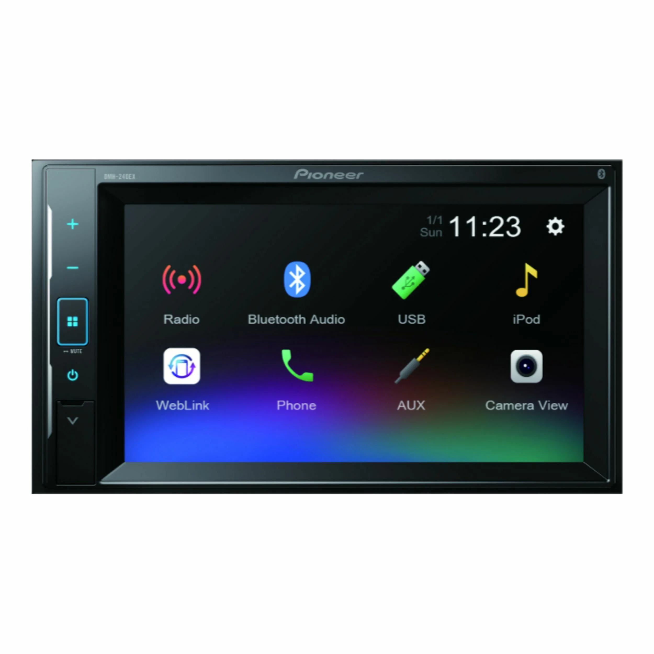 Pioneer DMH-240EX 2-DIN Bluetooth Digital Media Receiver with 6.2 – inch Touchscreen – Black