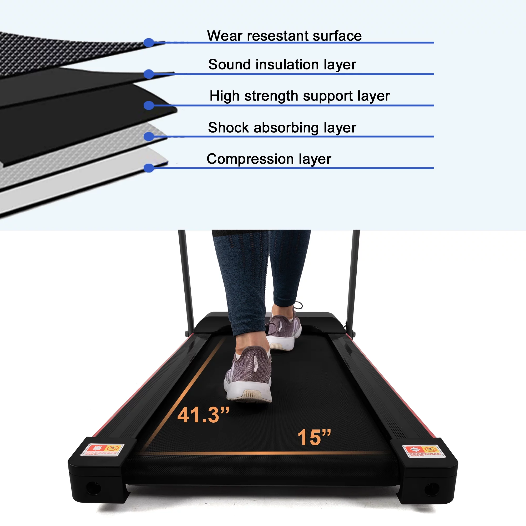 ikayaa Folding Treadmill for Home with Desk – 2.5HP Compact Electric Treadmill for Running and Walking Foldable Portable Running Machine for Small Spaces Workout, 265LBS Weight Capacity