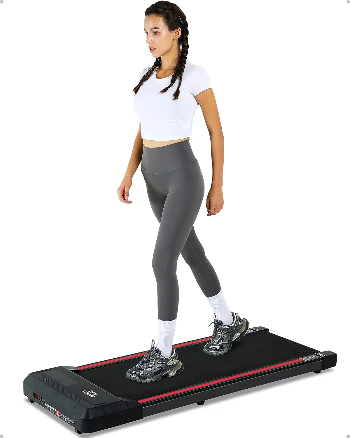 Zzistar Walking Pad Electric Treadmill, 2.5HP 0.6-3.8 mph Remote & Button Control Under Desk Treadmill with LCD Monitor