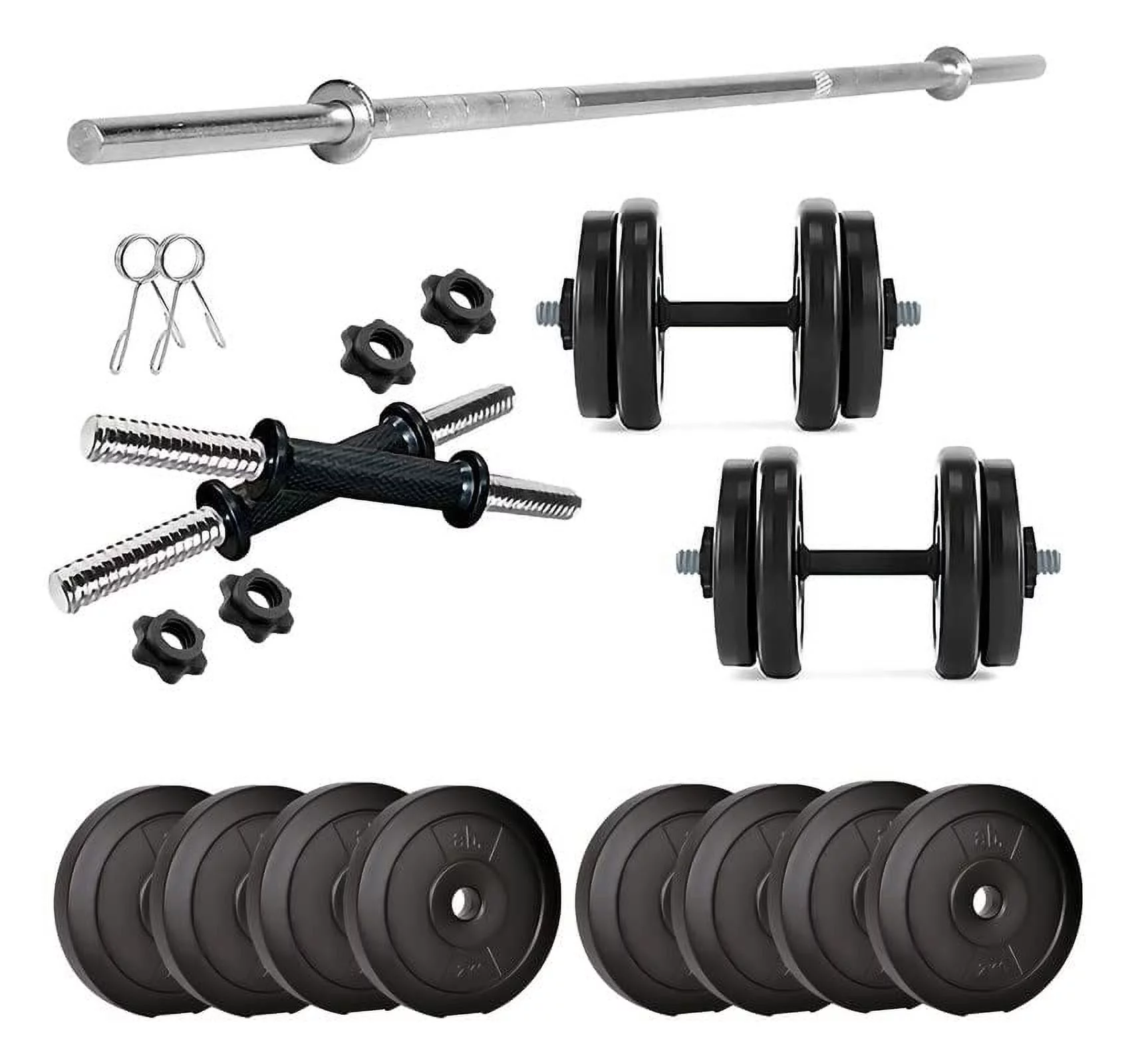 anythingbasic. PVC 16 Kg Home Gym Set with 4 Ft Gym Rods and One Pair Dumbbell Rods