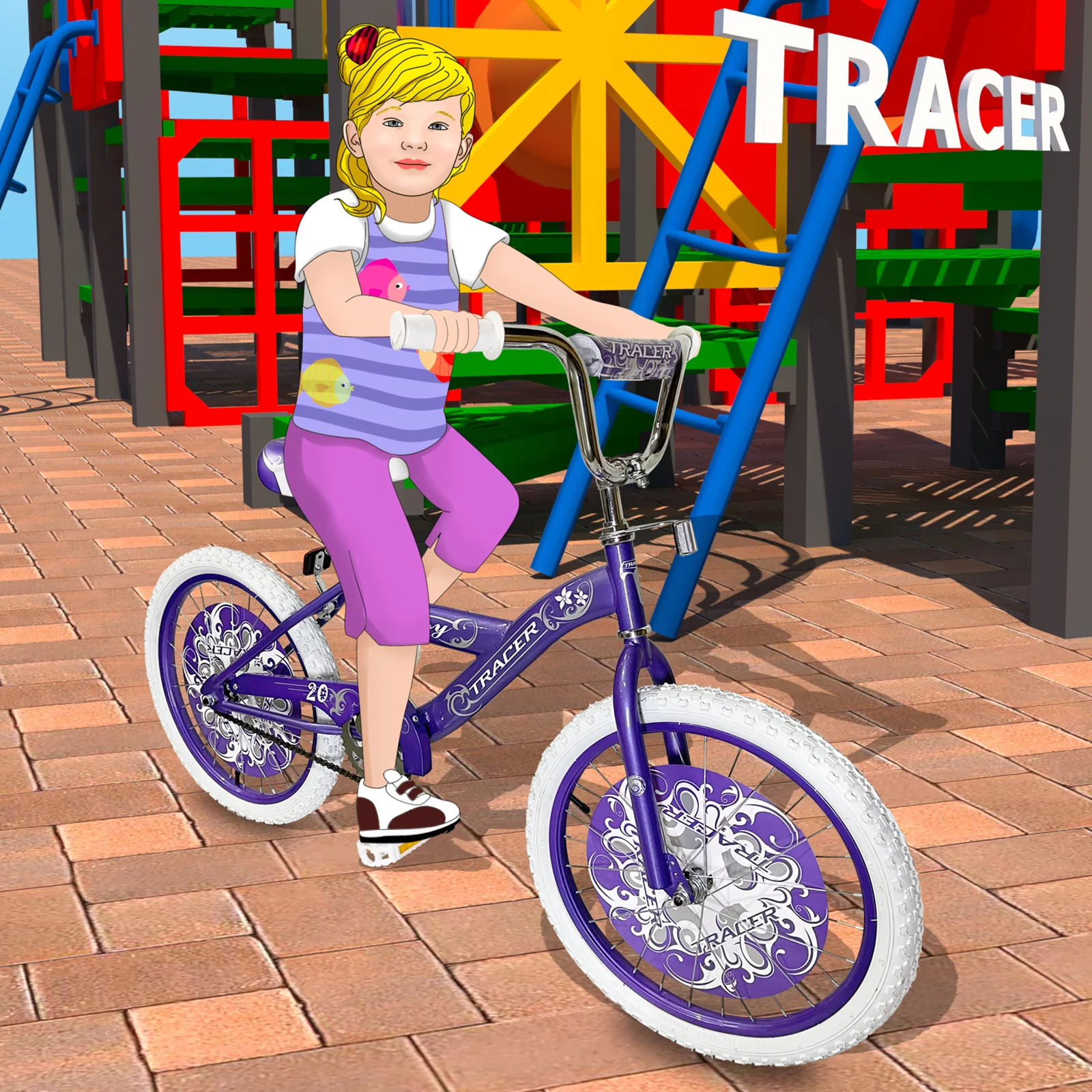 TRACER Daisy BMX 20 Inch Kids Bike, Boy and Girls Age 5 to 9, Purple