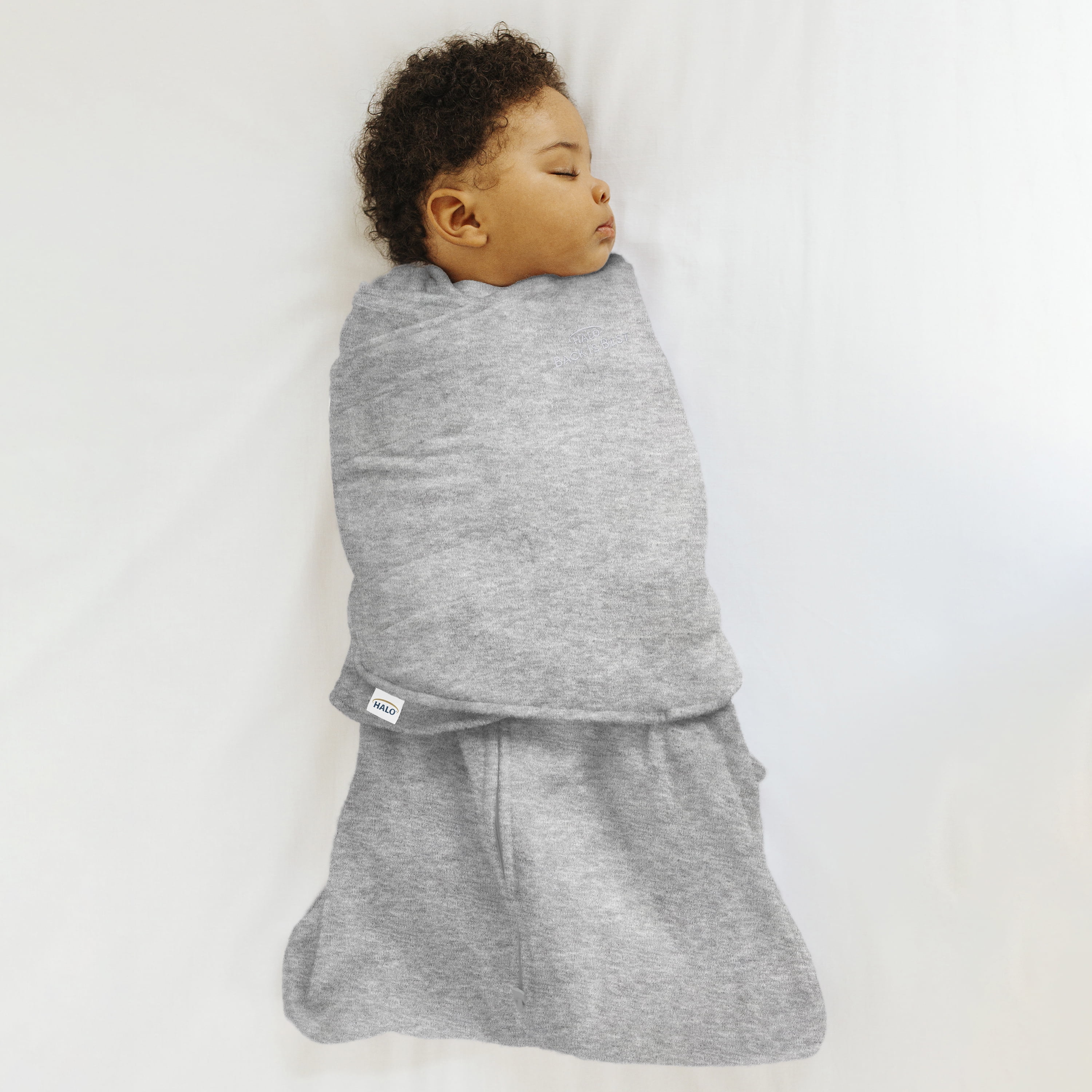 Halo Sleepsack Swaddle, 100% Cotton, Heather Gray, Newborn, Unisex, 0-3 Months