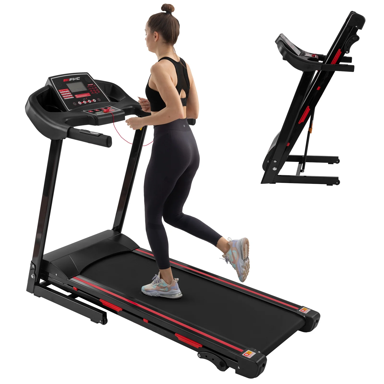 UWR-Nite Folding Treadmill for Home – 3.5 HP Compact Electric Running Machine Fitness Walking Exercise Portable Treadmills for Space Saver Apartment Gym Office, 330 LB Capacity