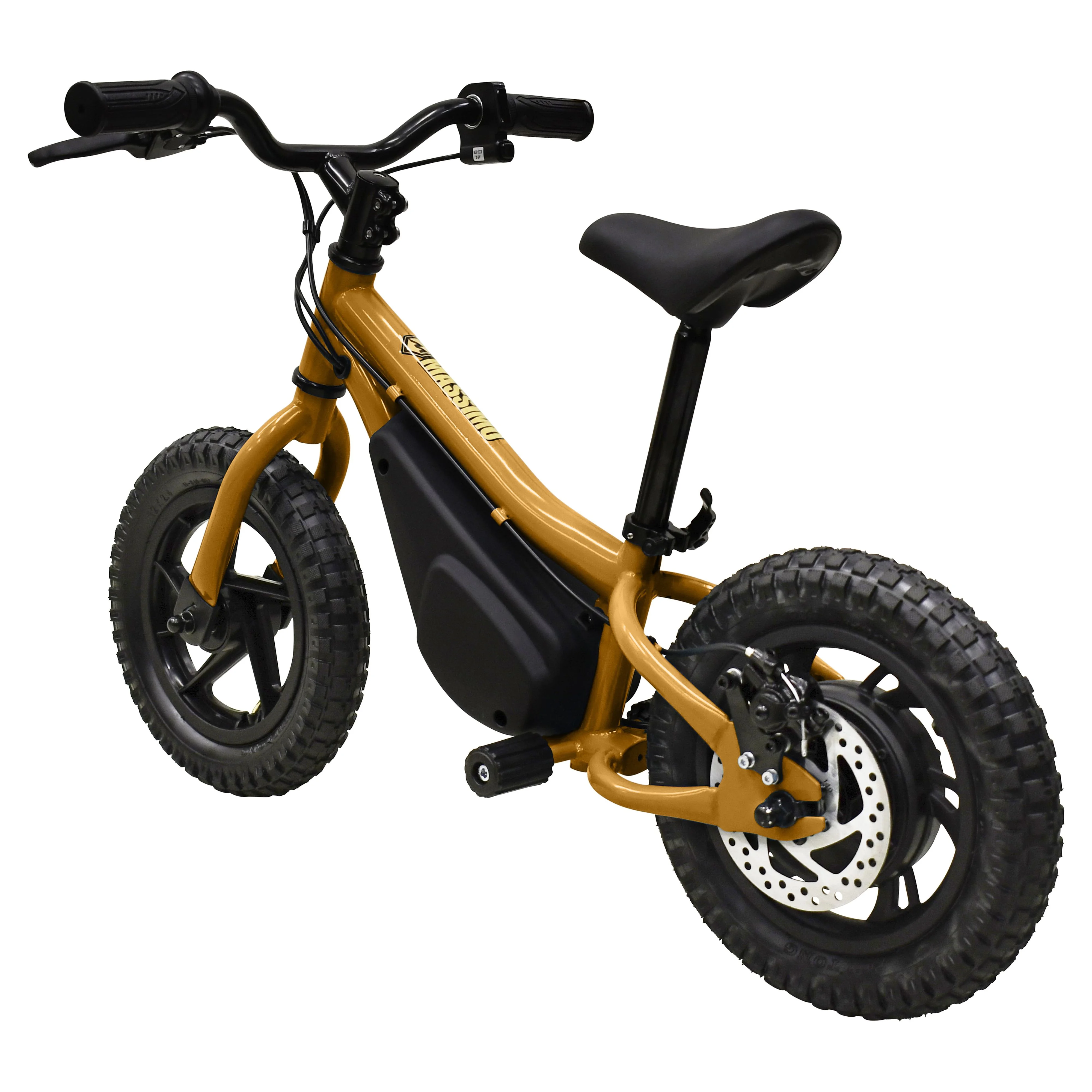 Massimo E11 24V Electric Balance Bike Bicycle | Seat Height 14in – 18in Battery Powered Ages 3 & Up (Yellow)