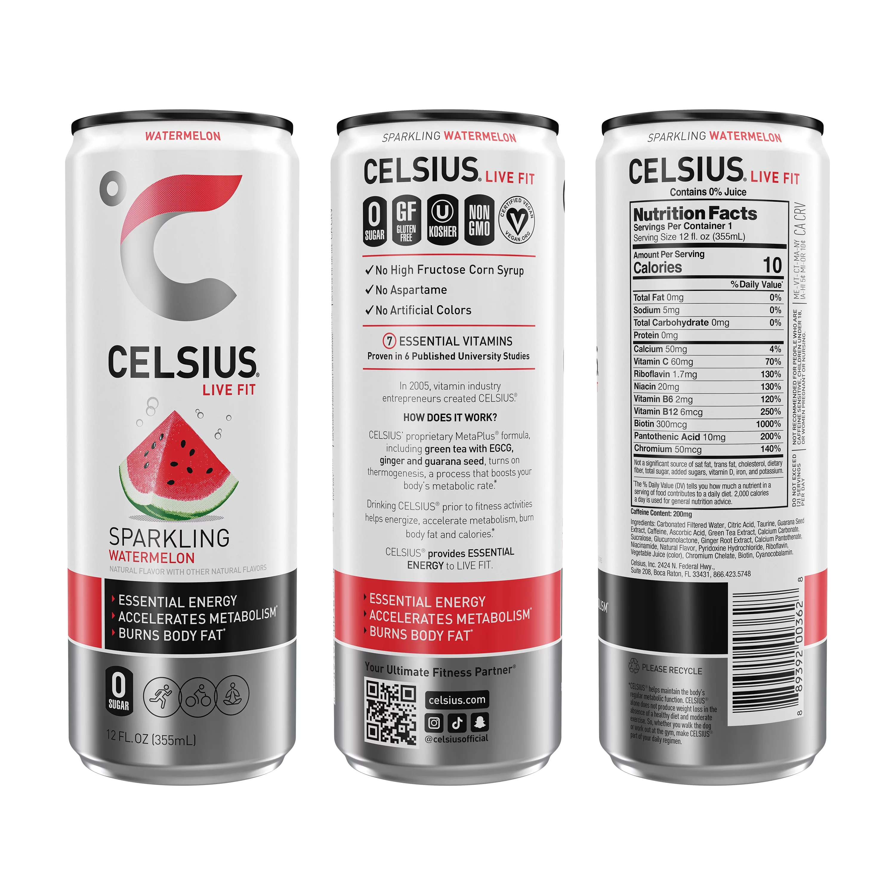 CELSIUS Sparkling Original Variety Pack, Functional Essential Energy Drink 12 fl oz (Pack of 12)