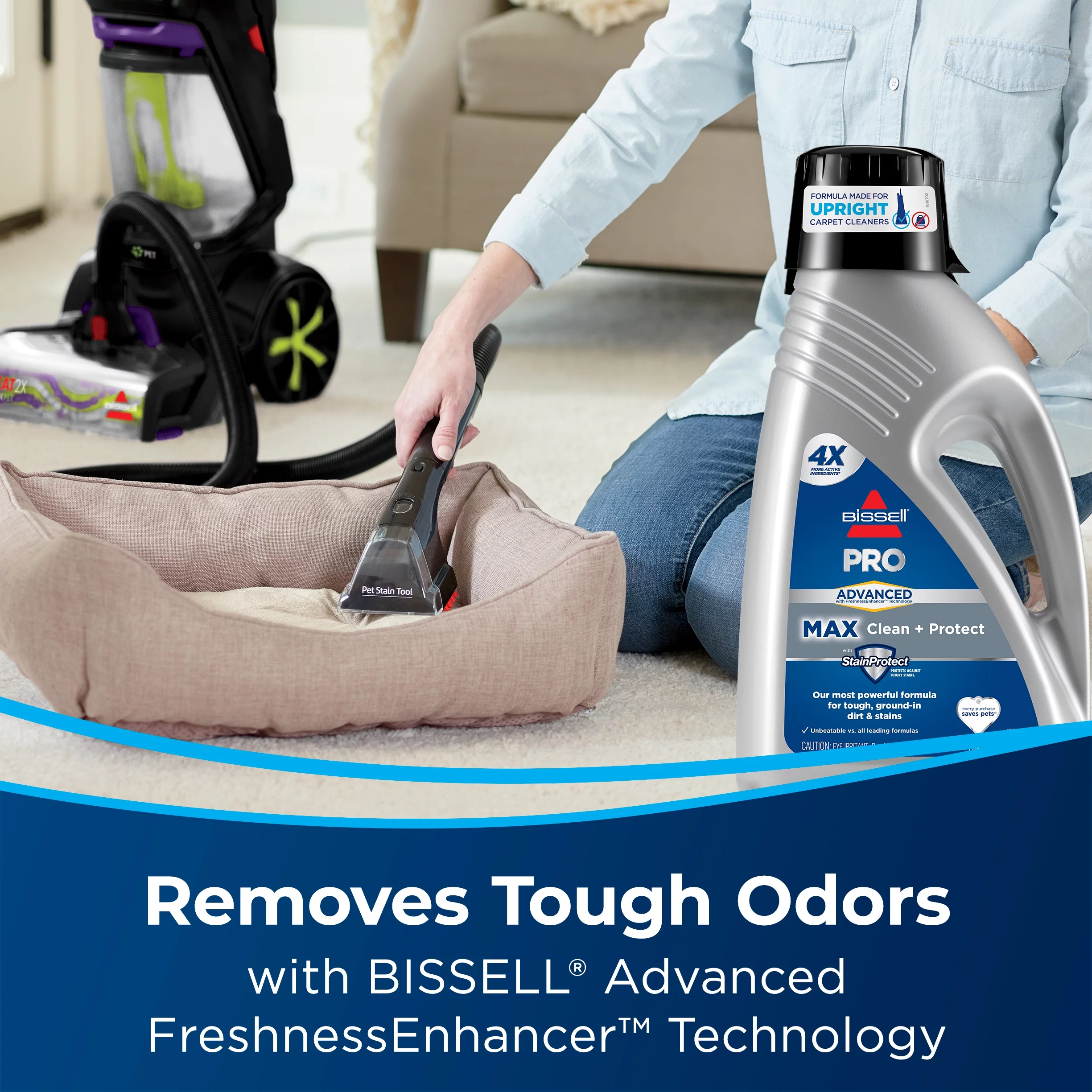 BISSELL Advanced Pro Max Clean + Protect Deep Cleaning Carpet Formula, 50 oz, 70E1