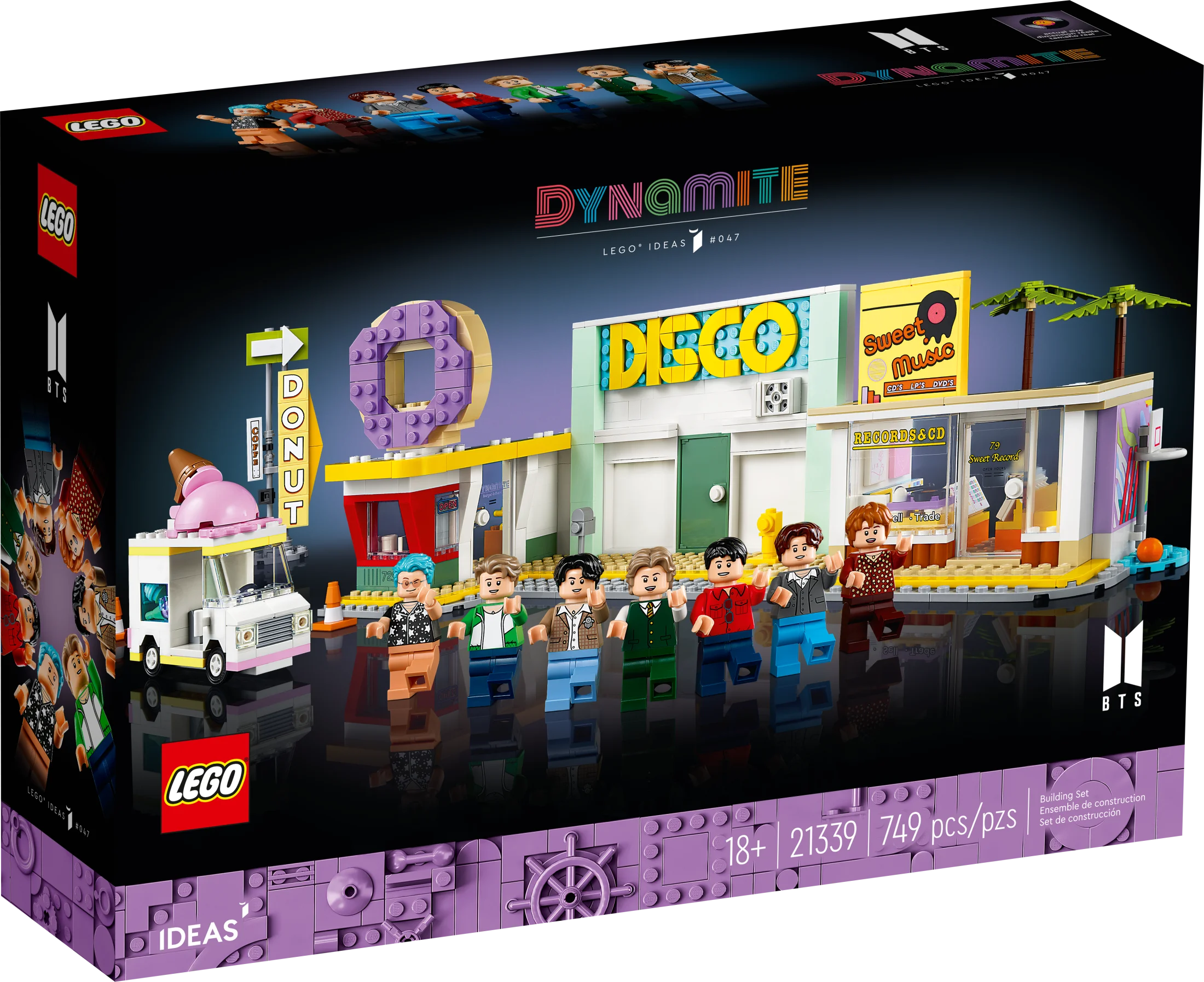 LEGO Ideas BTS Dynamite 21339 Model Kit for Adults, Gift Idea for BTS Fun with 7 Minifigures of the Famous K-pop Band, Features RM, Jin, SUGA, j-hope, Jimin, V and Jung Kook