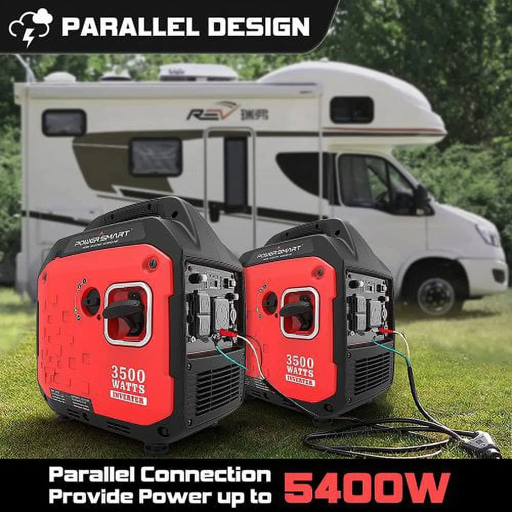 Portable Generator, 3500 Watts Inverter Generator Portable Gas Powered, 120V RV Ready Generator For Home Use, 53 dB Quiet Generator For Outdoor Camping & Travel, CARB Compliant