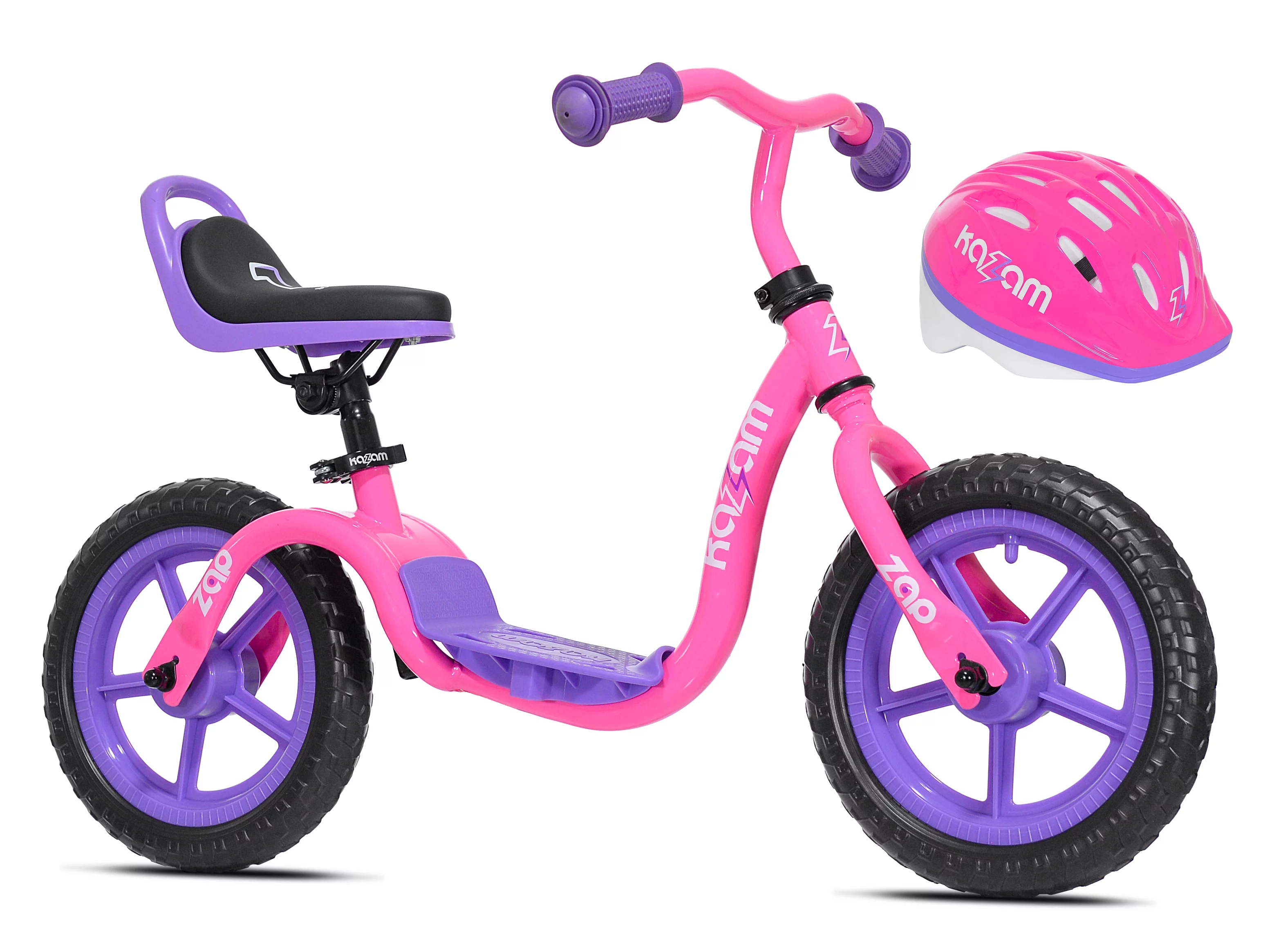 KaZAM 12″ Child’s Balance Bike & Helmet, Pink