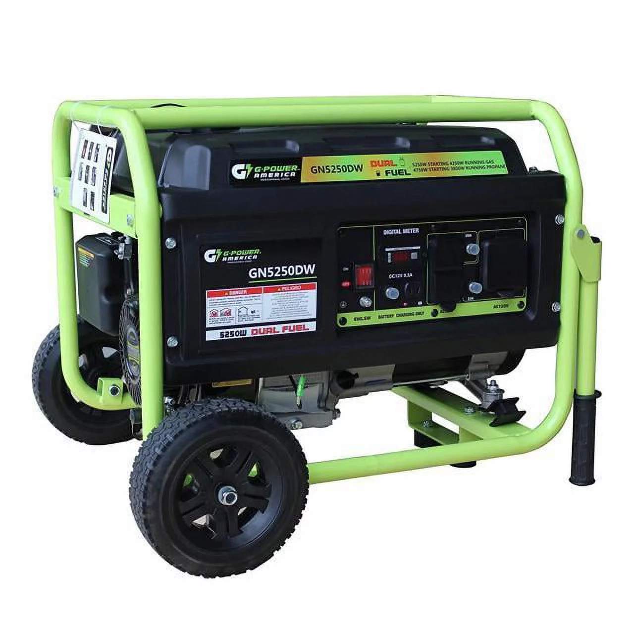 Green-Power America GN5250DW 5250-Watt Propane and Gasoline Powered Dual Fuel Generator, Green