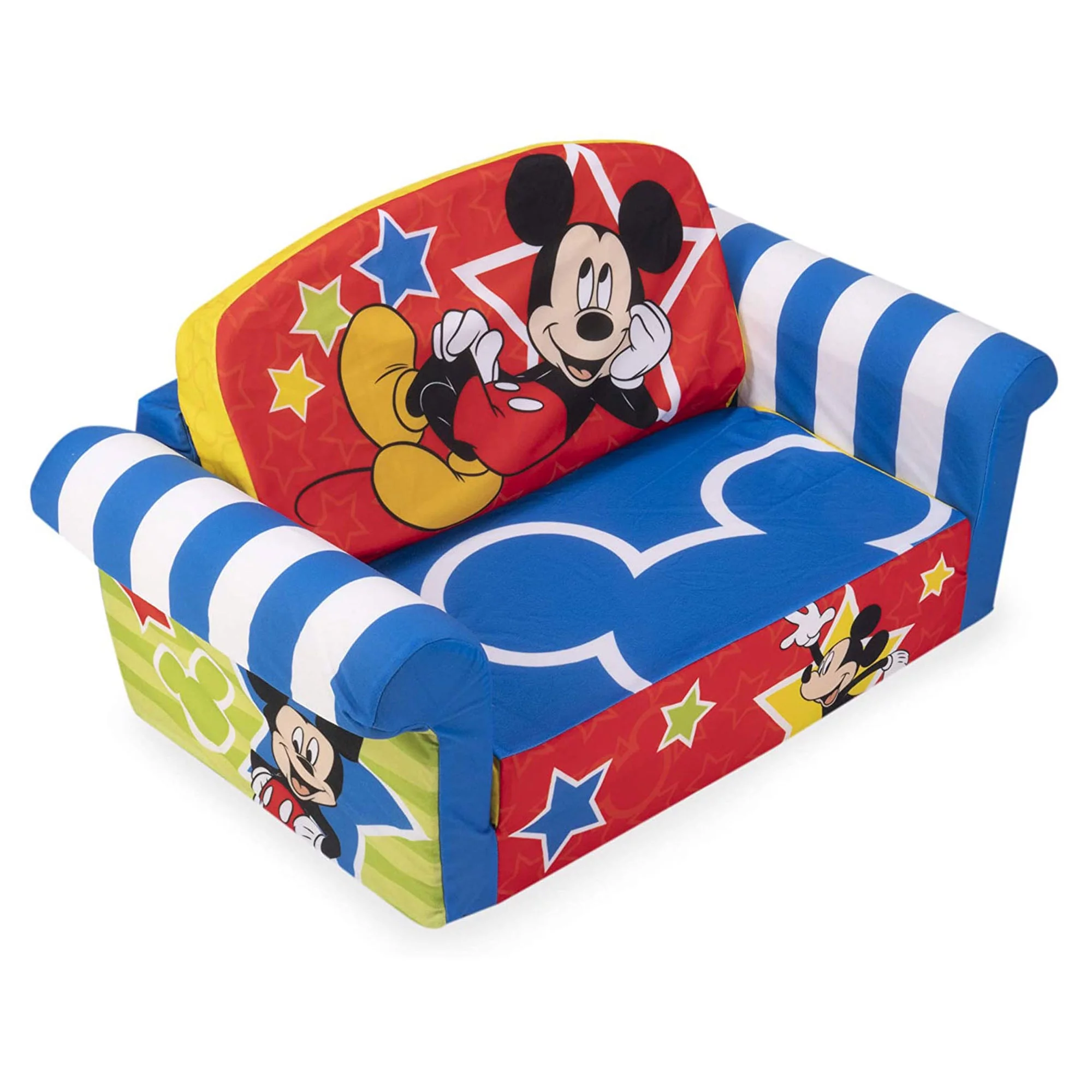 Marshmallow Furniture Kids 2-in-1 Flip Open Foam Sofa, Sesame Street Elmo