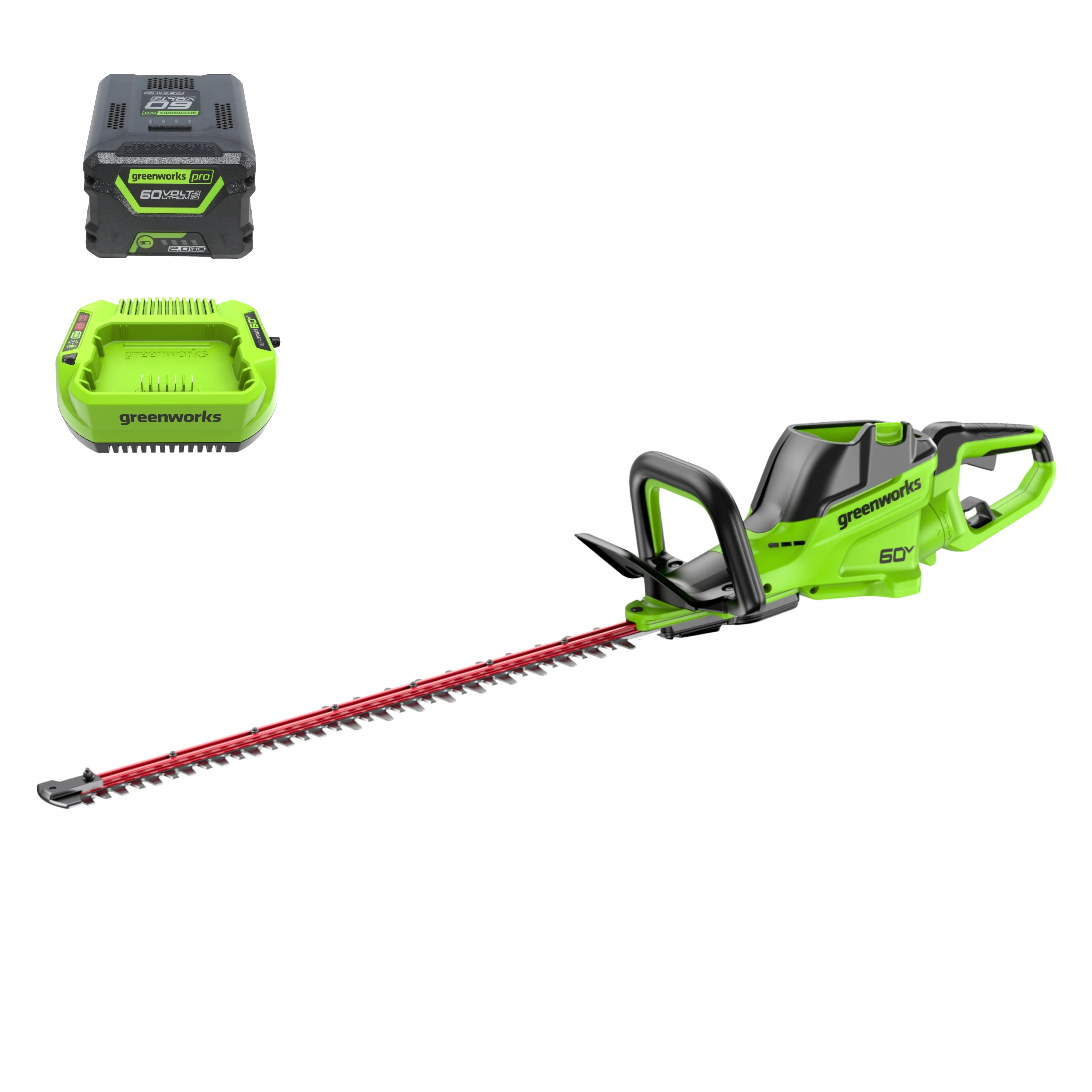 Greenworks 60V 26″ Hedge Trimmer with 2.0 Ah Battery & 3 Amp Charger 2216602