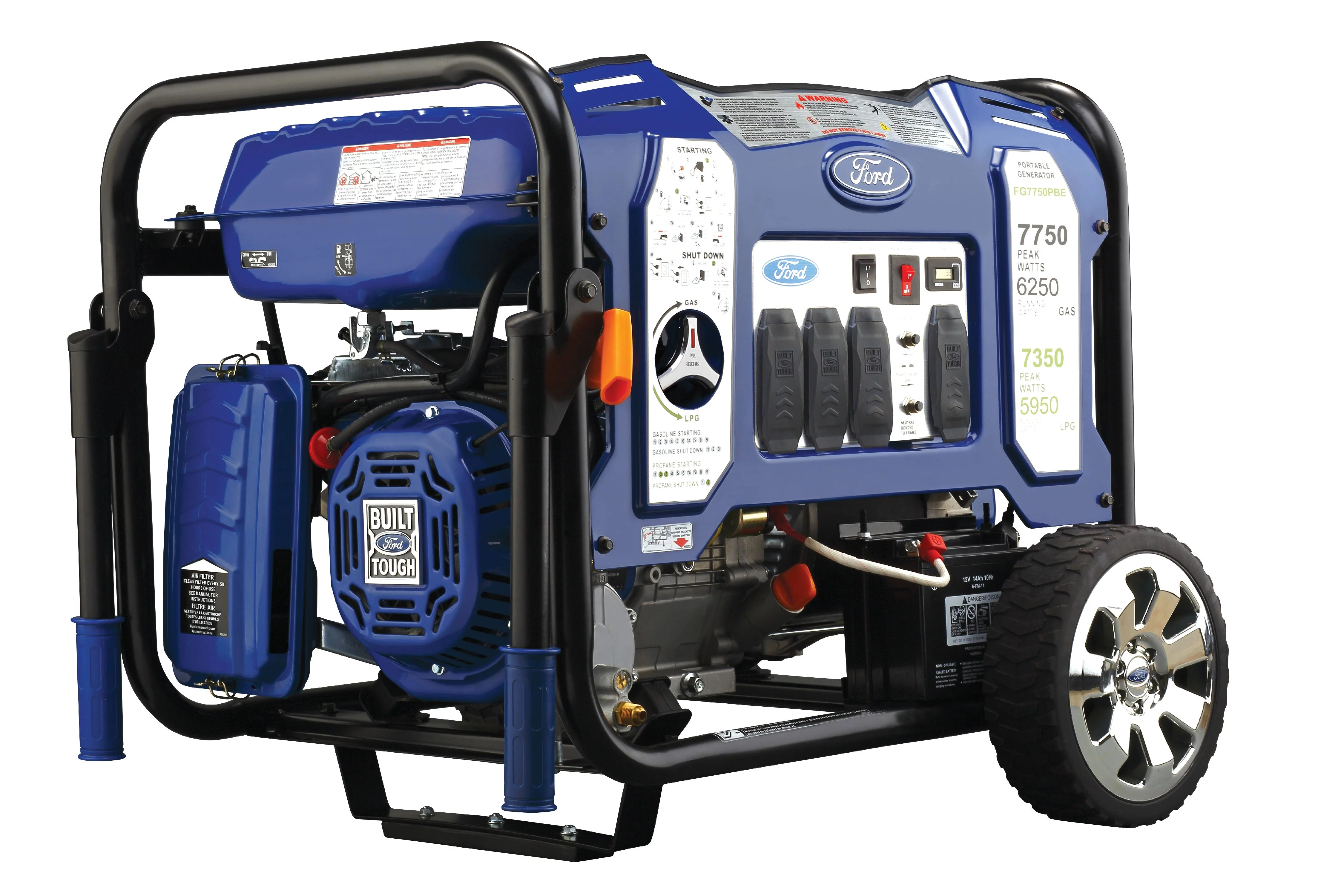 Ford 7750-Watt Dual Fuel Portable Generator with Electric Start ?C CARB Compliant