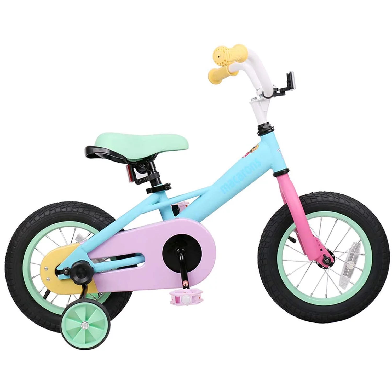 JOYSTAR 16 Inch Macaron Girls Bike for 2-7 Year Old Kids, Rainbow