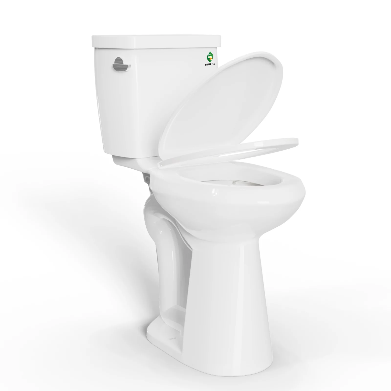 SUPERFLO Extra Tall Toilets | 21 Inch Toilet Bowl Height & 12-inch Rough-in | High Toilets For Seniors & Disabled | Two Piece Toilets For Bathrooms Comfort Height Elongated