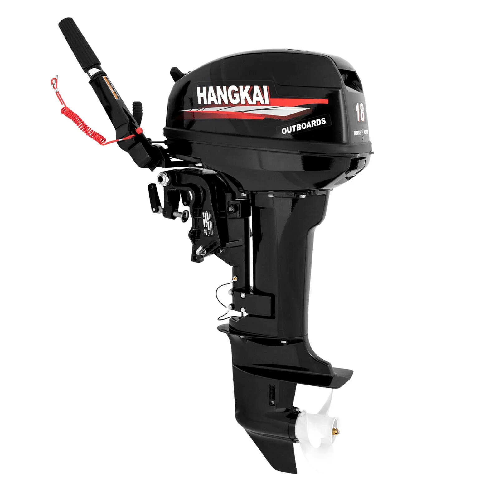 Oukaning 2Stroke 18HP Outboard Motor Fishing Boat Engine Motor Water Cooling CDI Ignition