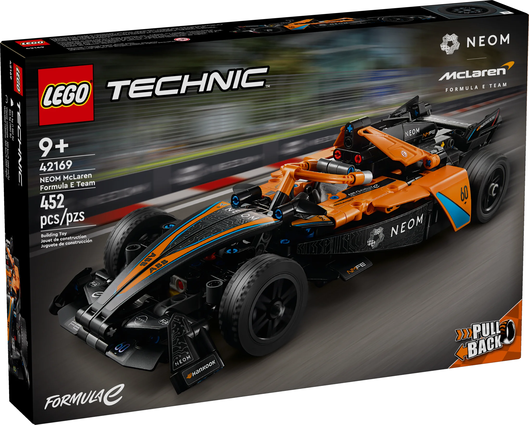 LEGO Technic NEOM McLaren Formula E Race Car Toy, Model Pull Back Car Toy, McLaren Toy Car Set for Kids, Birthday Gift Idea for Boys and Girls Aged 9 and Up, 42169