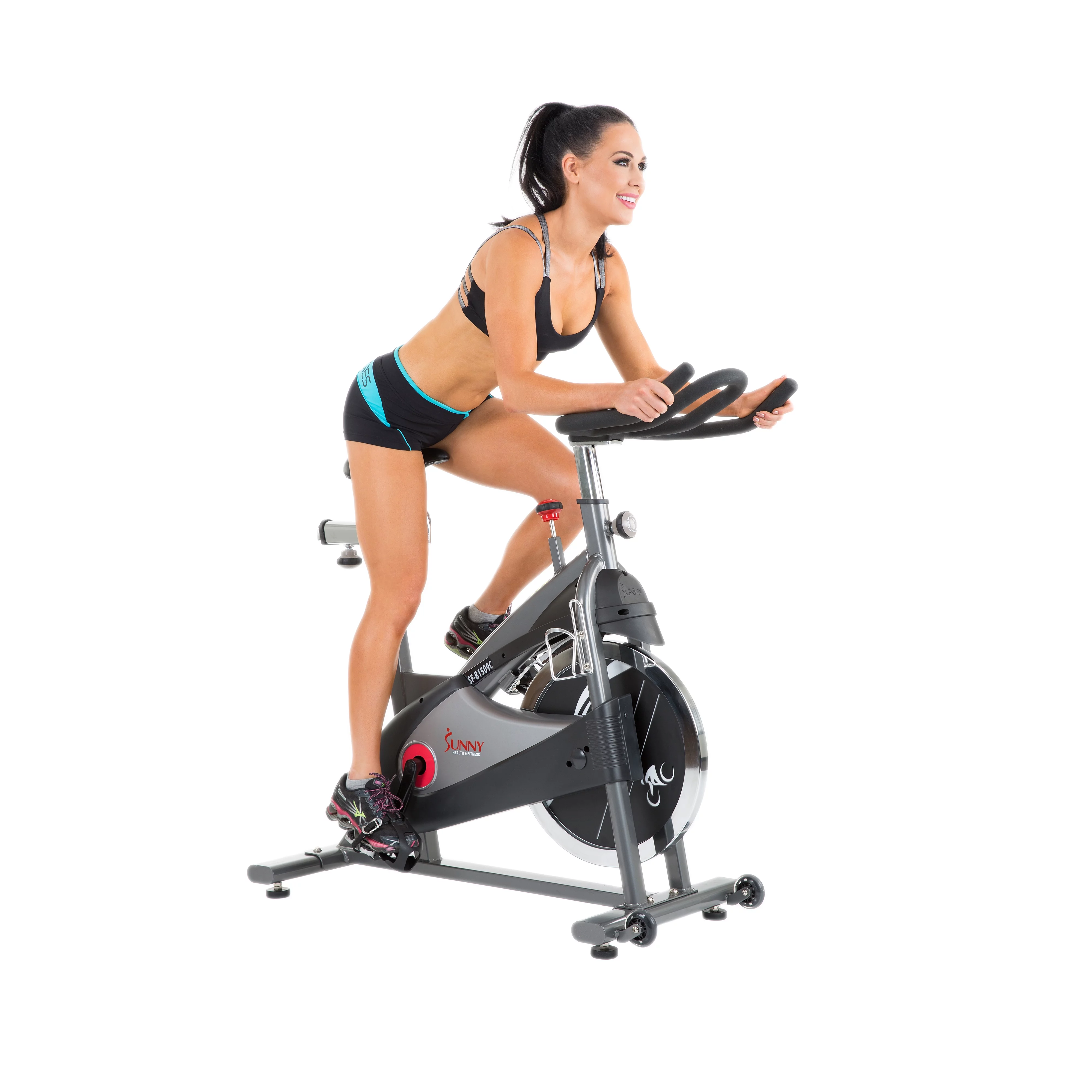 Sunny Health & Fitness Stationary Belt Drive Indoor Cycling Exercise Bike with 40 Lb., Flywheel for Home Cardio Training, SF-B1509