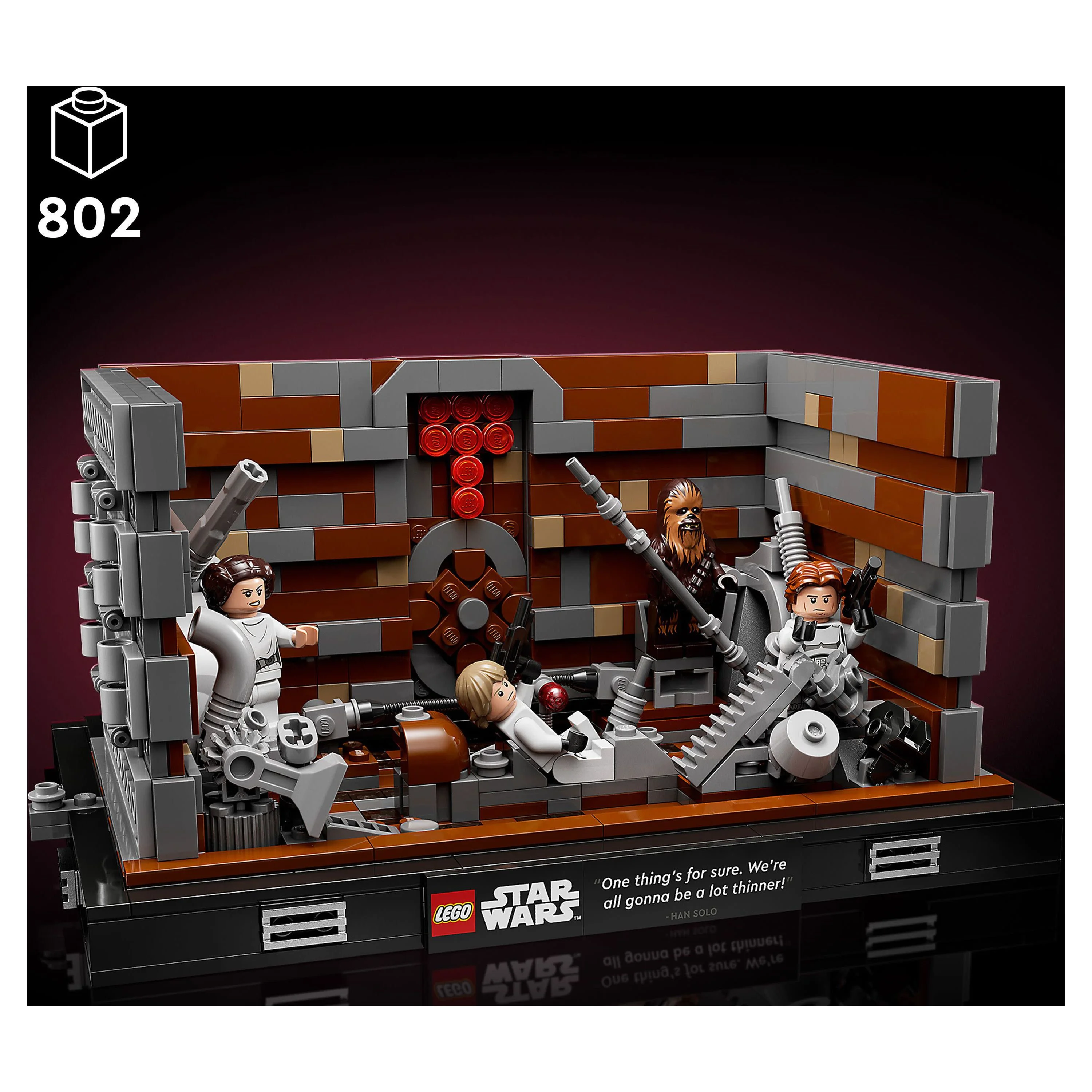 LEGO Star Wars Death Star Trash Compactor Diorama Series 75339 Adult Building Set with 6 Star Wars Figures including Princess Leia, Chewbacca & R2-D2, Gift for Star Wars Fans