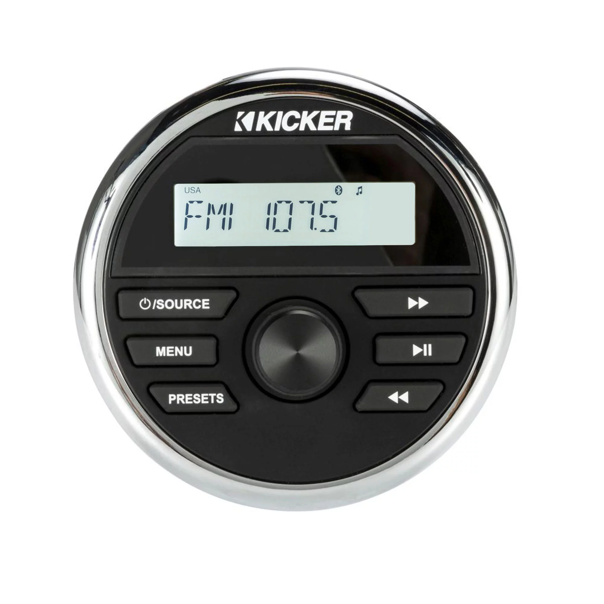 Kicker 46KMC2 Waterproof Radio With Stinger Marine SEADASH3W Universal Marine 3″ Radio Dash Kit – White