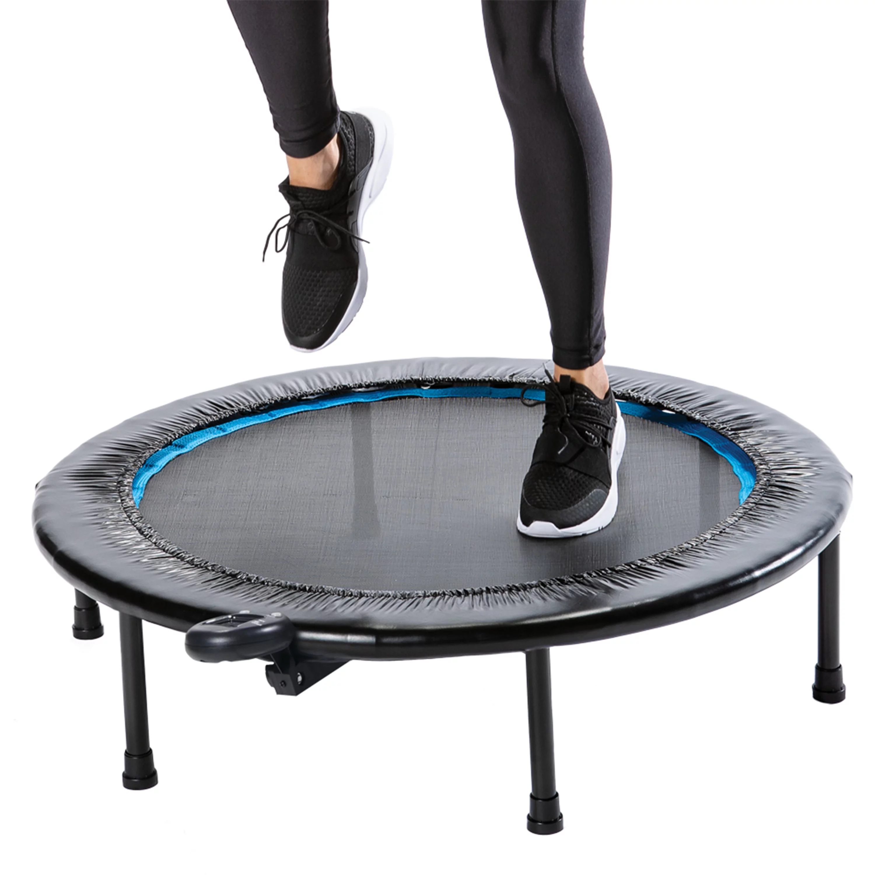 Athletic Works Circuit Trainer Trampoline with Monitor and Adjustable Incline, 36″Wx36″Dx12″H, Black