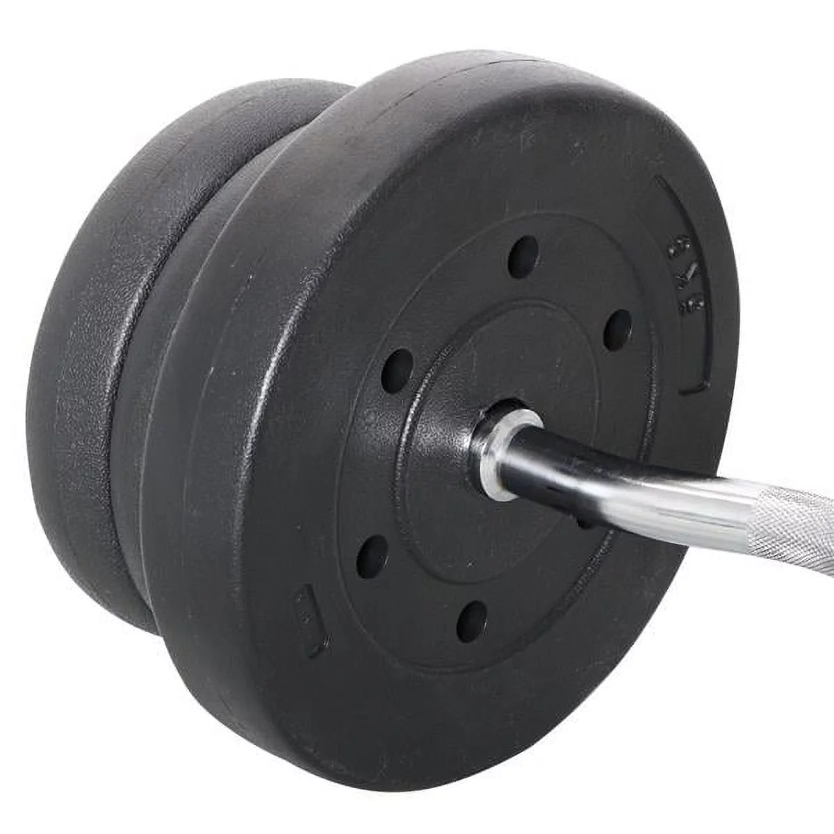 Easyfashion 55lb Barbell Dumbbell Weightlifting Set Black