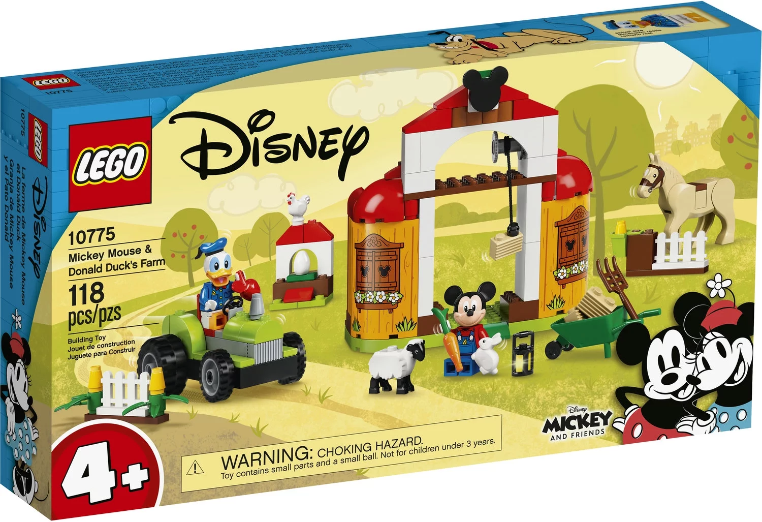 LEGO Disney Mickey and Friends Mickey Mouse & Donald Duck’s Farm 10775 Building Toy (118 Pieces)